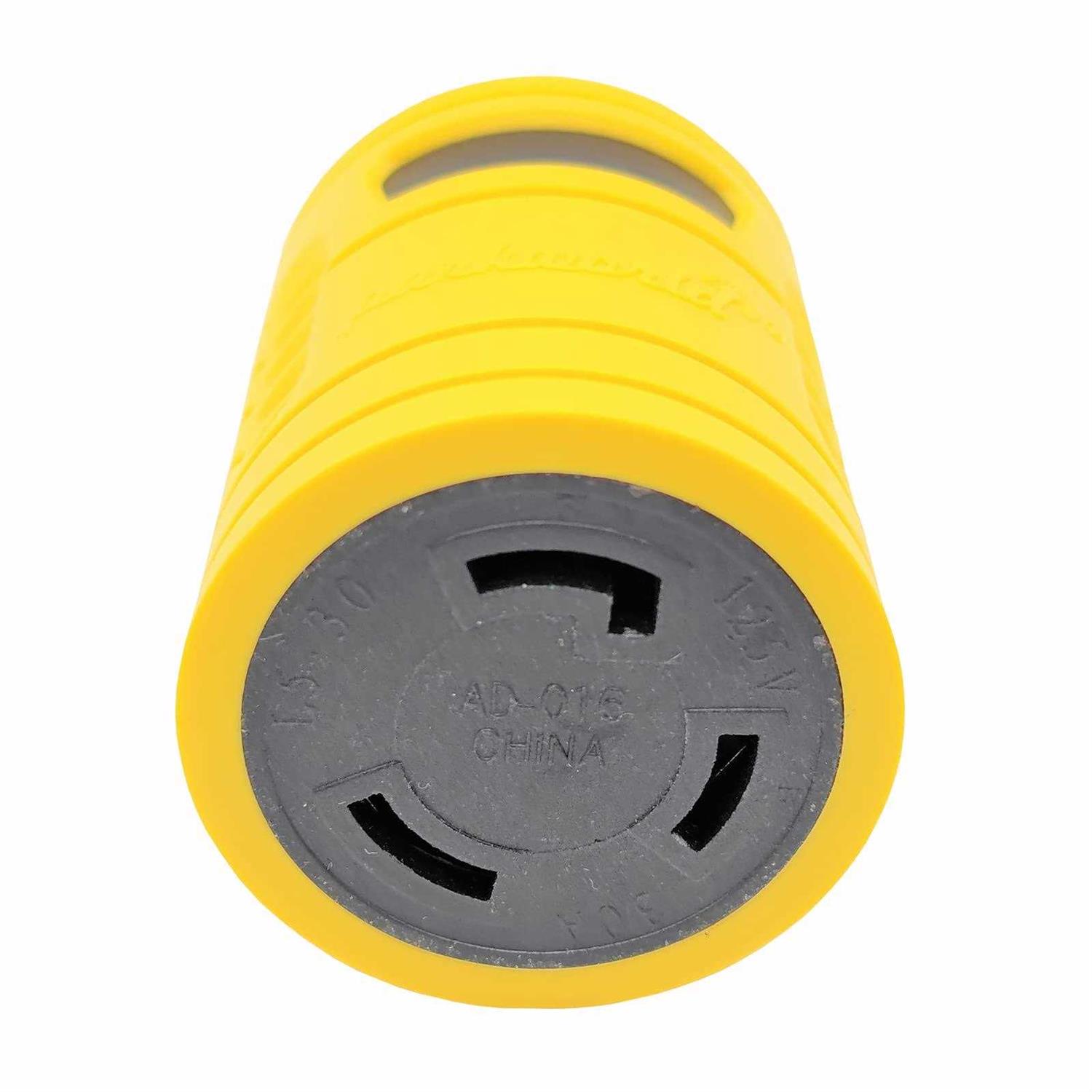 Parkworld 691685 Shore Power Adapter Household 15A 5-15 Plug to RV Twist Lock 30A Socket L5-30 Receptacle with Locking Ring - Inhomebuy