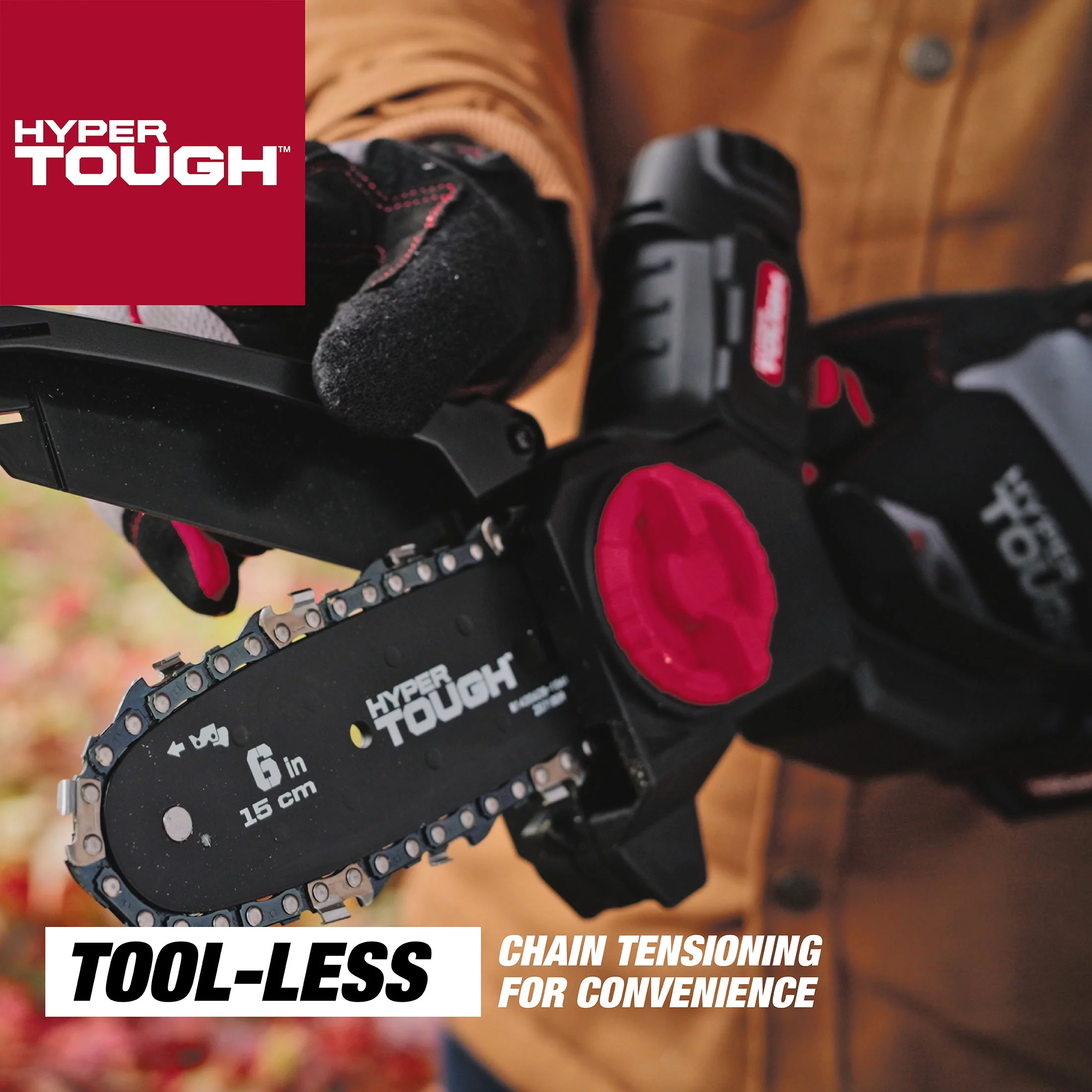 Hyper Tough 20-Volt 6-inch Mini Chainsaw with Battery and Charger, HT13-401-003-03 - Inhomebuy