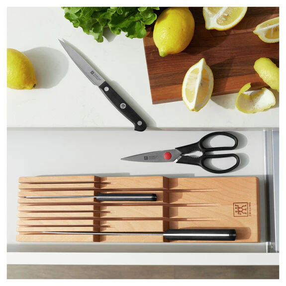 ZWILLING 8 Slot In-Drawer Knife Organizer in Beechwood, Storage Series - Inhomebuy