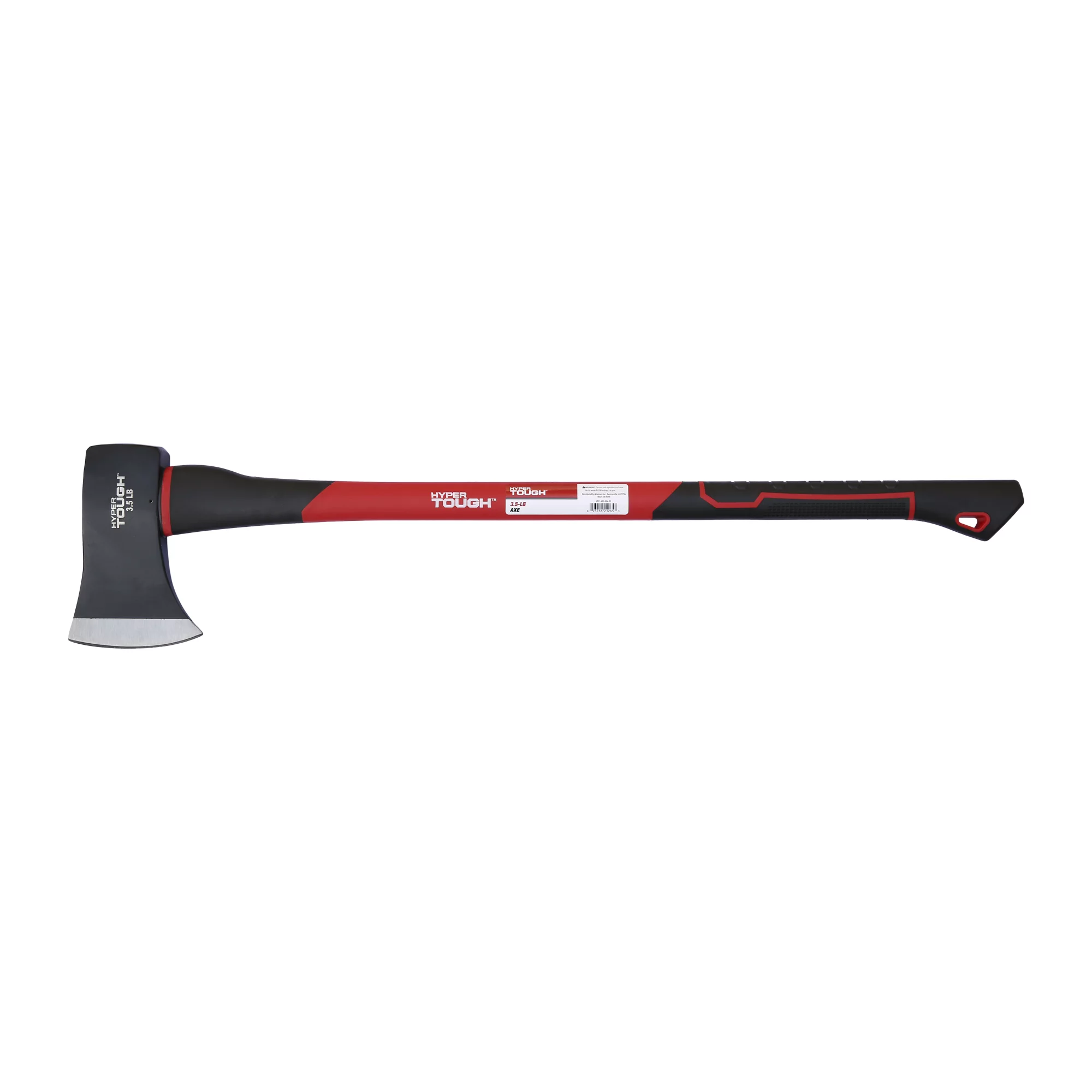 Hyper Tough 3.5 lb Single Bit Axe with Red & Black Double Injection Fiberglass 34