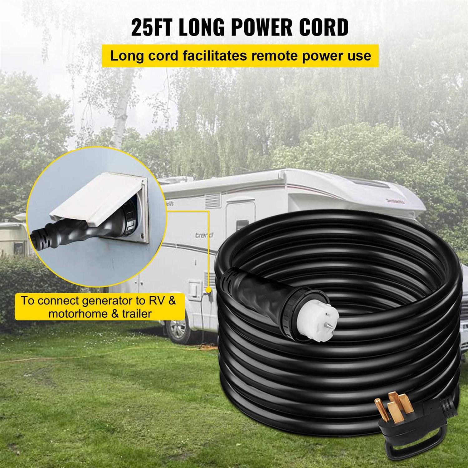 Mophorn 30Ft Generator Extension Cord STW Generator Cord - Inhomebuy
