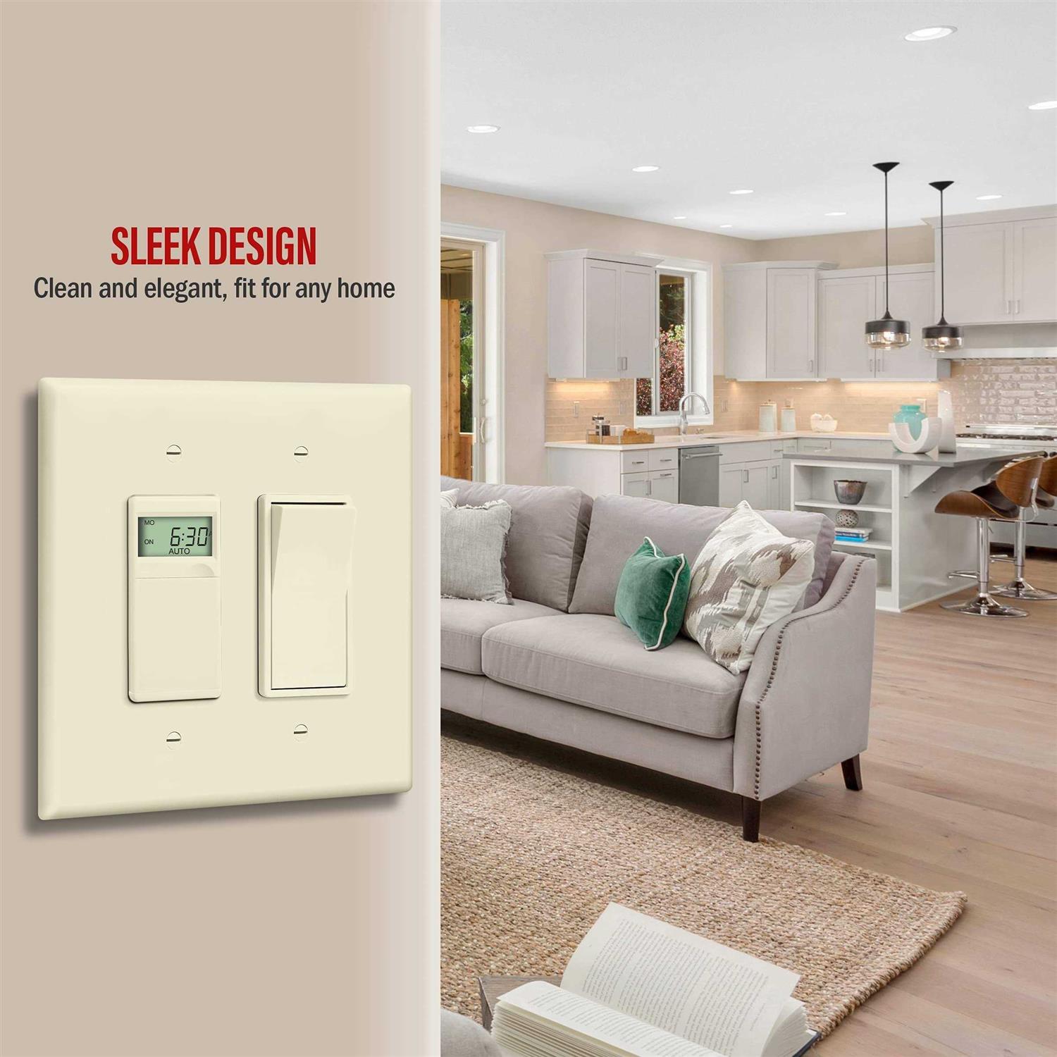 Enerlites Double Decorator Switch Cover Two Gang Outlet Wall Plate 8832 - Inhomebuy