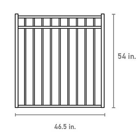 Fortress Building Products Versai 4-ft H x 5-ft W Gloss Black Powder-coated Galvanized Steel Spaced Picket Flat-top Privacy Walk-thru Fence Gate - Inhomebuy