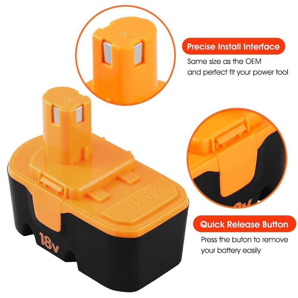 Munikind 2-pack HPB18 Replacement Battery Compatible with Black and Decker 18 volt Battery Ni-Mh Compatible - Inhomebuy