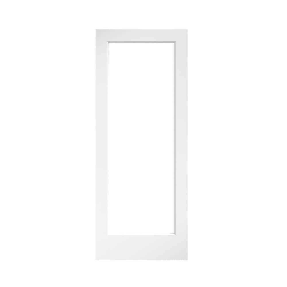 EightDoors 80 in. x 1-3/8 in. 1-Lite Solid Core Frosted Glass Shaker Wood Interior Door Slab - Inhomebuy
