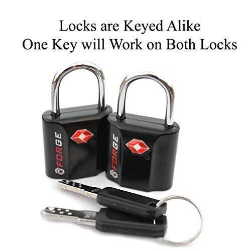 Forge Red 4 Pack TSA Approved Luggage Locks Ultra-Secure Dimple Key Travel Locks with Zinc Alloy Body - Inhomebuy
