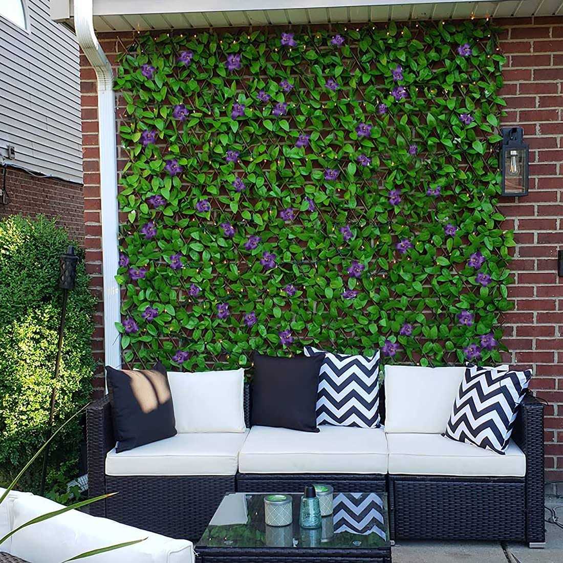 Sumery Expandable Fence Privacy Screen for Balcony Patio Outdoor,Decorative Faux Ivy Fencing Panel,Artificial Hedges - Inhomebuy