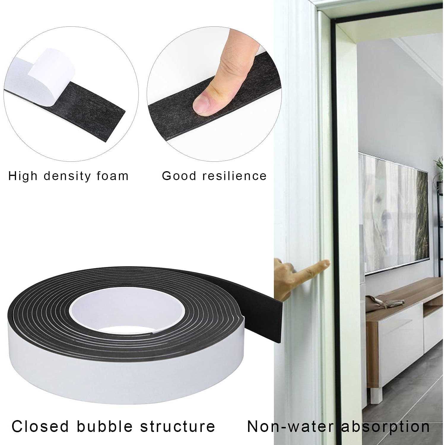 COUMENO EVA Single-Sided Adhesive White Foam Tape Single-Sided Sealing Strip Foam Pad Sponge Tape Window Weatherproof - Inhomebuy