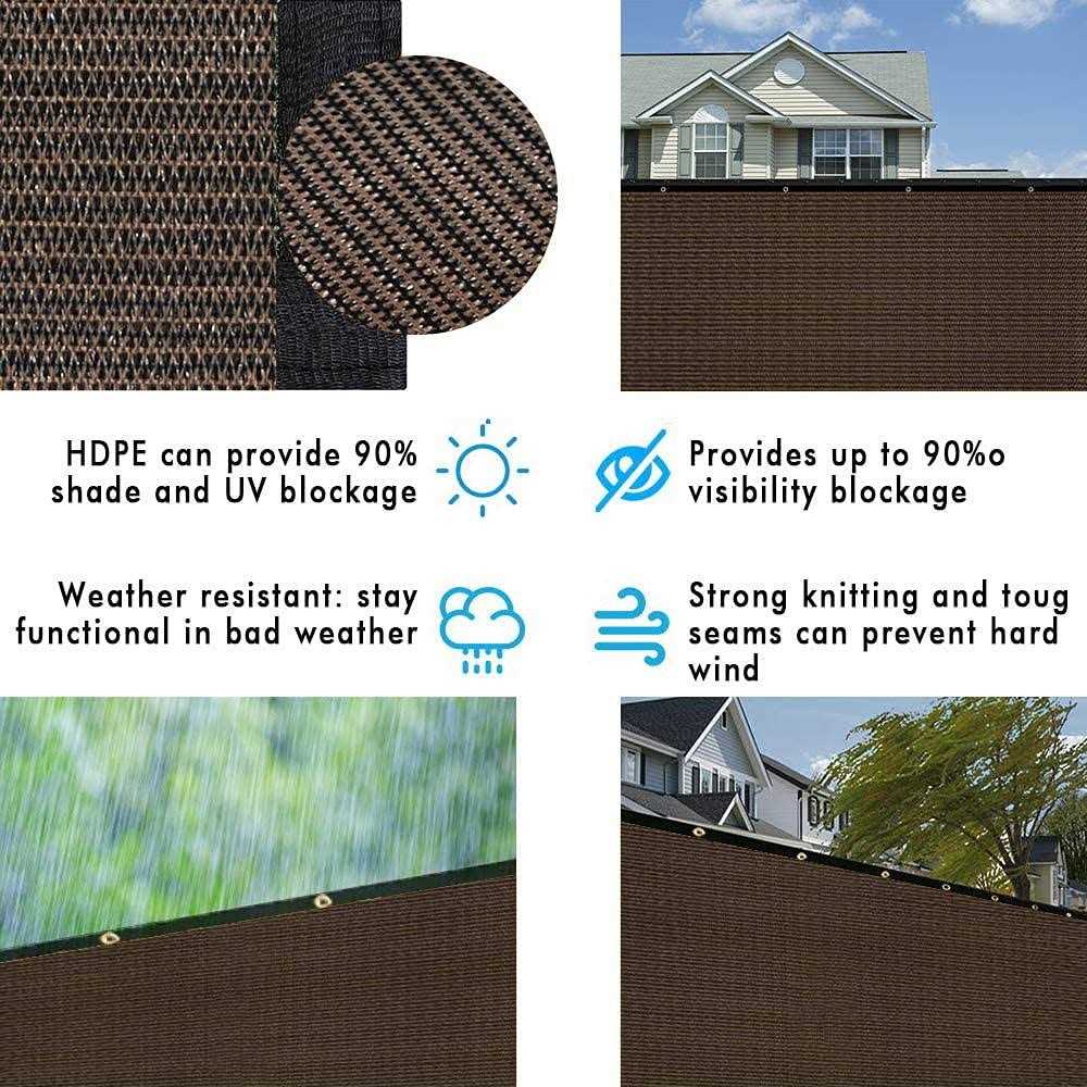 Upgrade Privacy Screen Fence Commercial Shade Cover with Brass Grommets Heavy Duty Perfect for Outdoor Back Yard - Inhomebuy