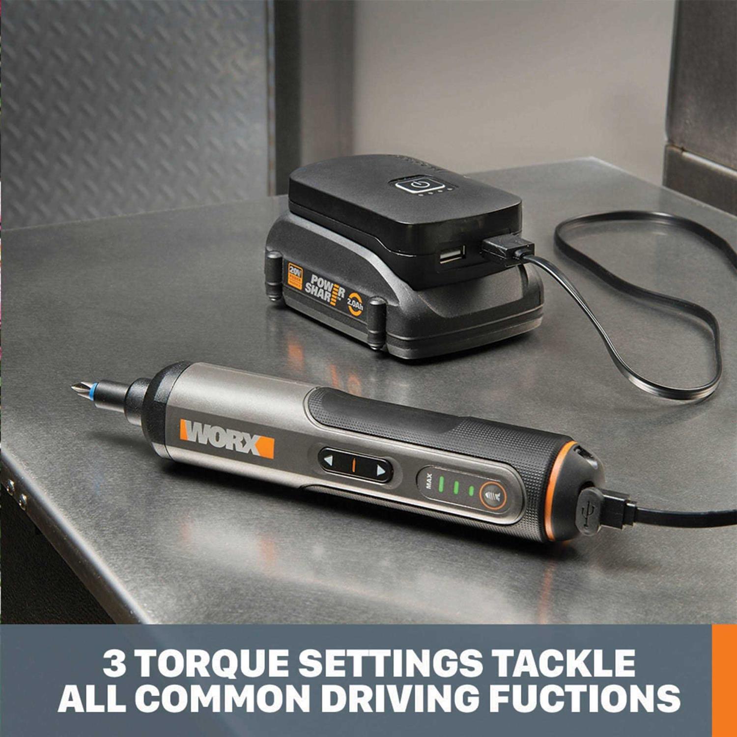 Worx WX176L.8 20V Power Share Switchdriver 2.0Ah 2-in-1 Cordless Drill & Driver - Inhomebuy