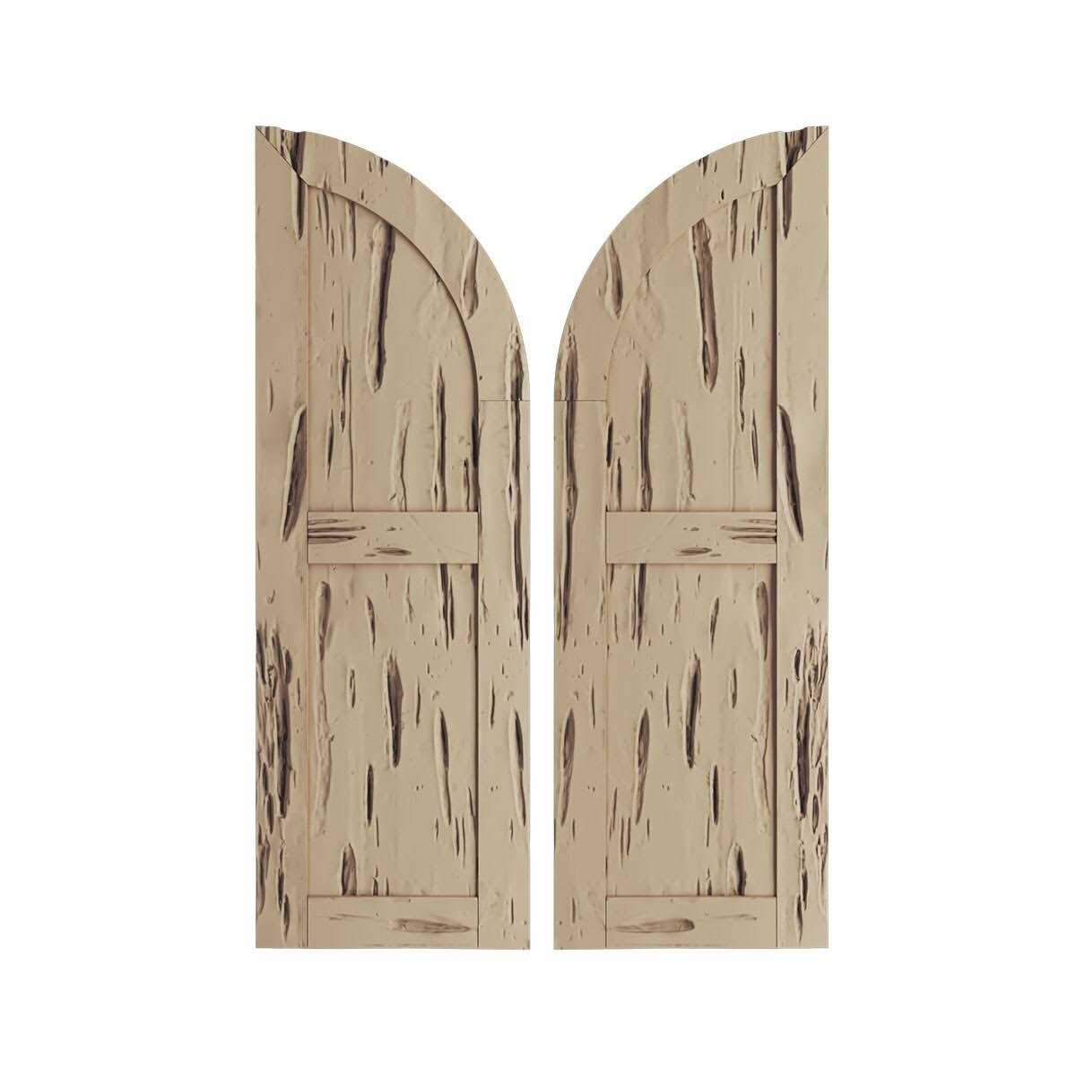 Ekena Millwork 12 inchw x 25 inchh True Fit PVC San Antonio Mission Style Fixed Mount Shutters - Inhomebuy