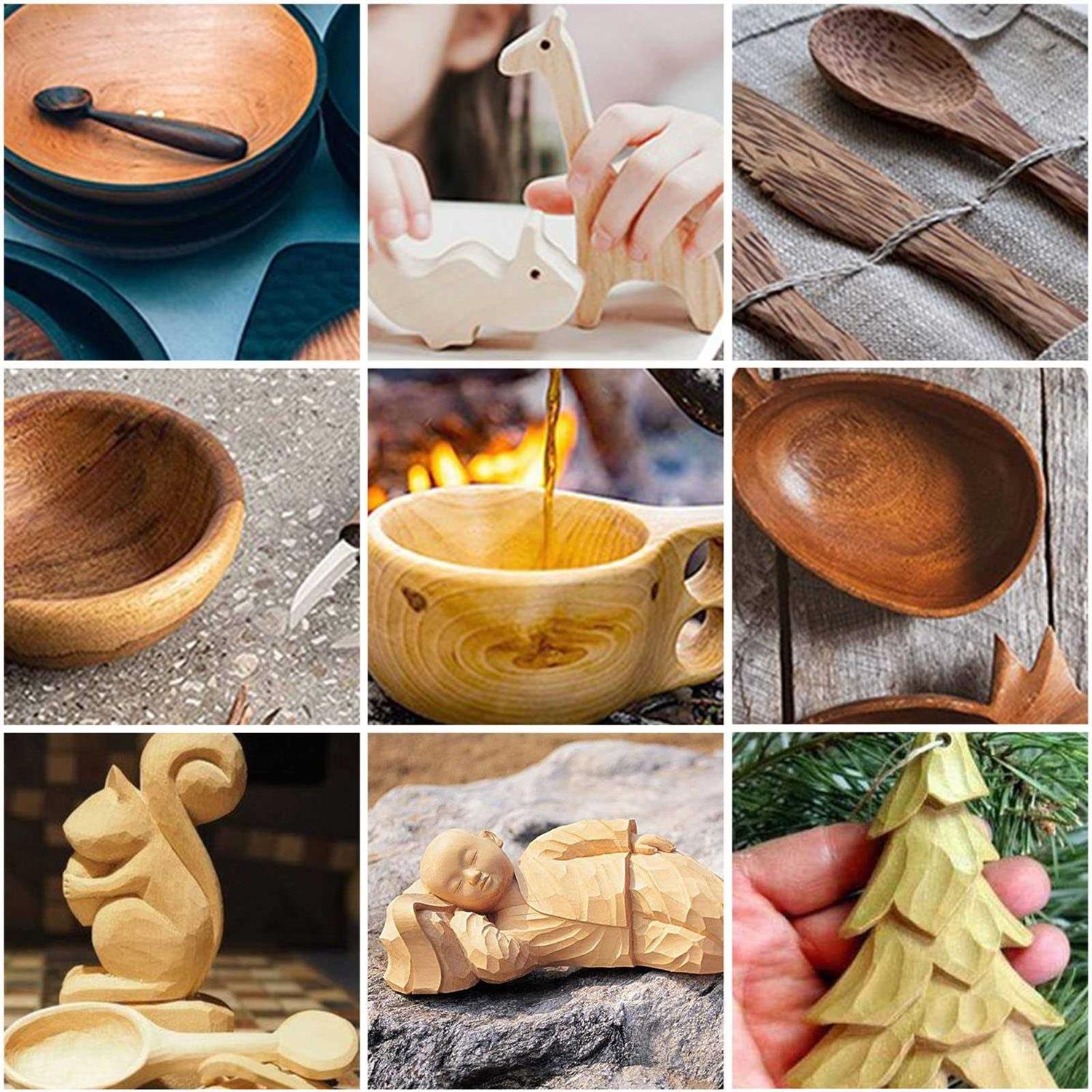 Wood Carving Knife Set 20 Pcs Hand Carving Tool Set for Diy Sculpture Carpenter Experts & Beginners - Inhomebuy