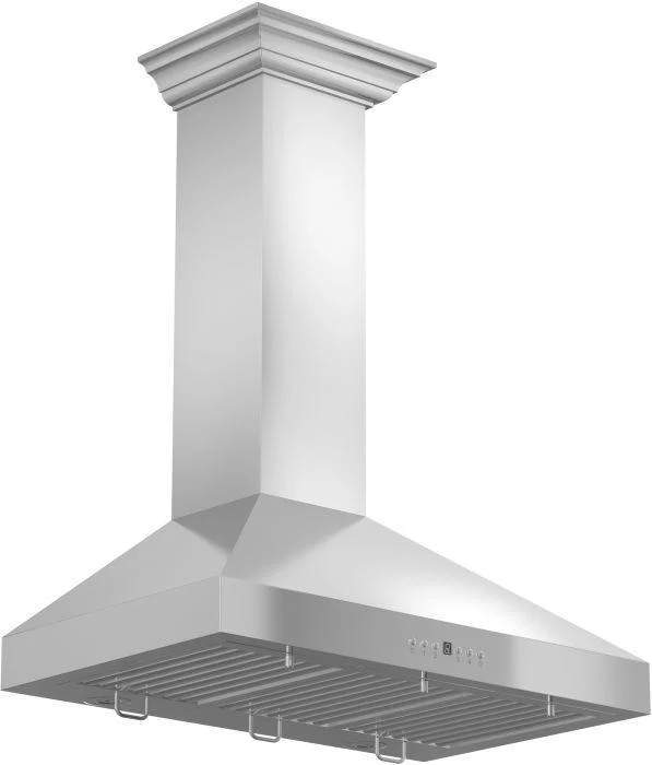 ZLINE 48 in. Convertible Vent Wall Mount Range Hood in Stainless Steel with Crown Molding, KL3CRN-48 - Inhomebuy