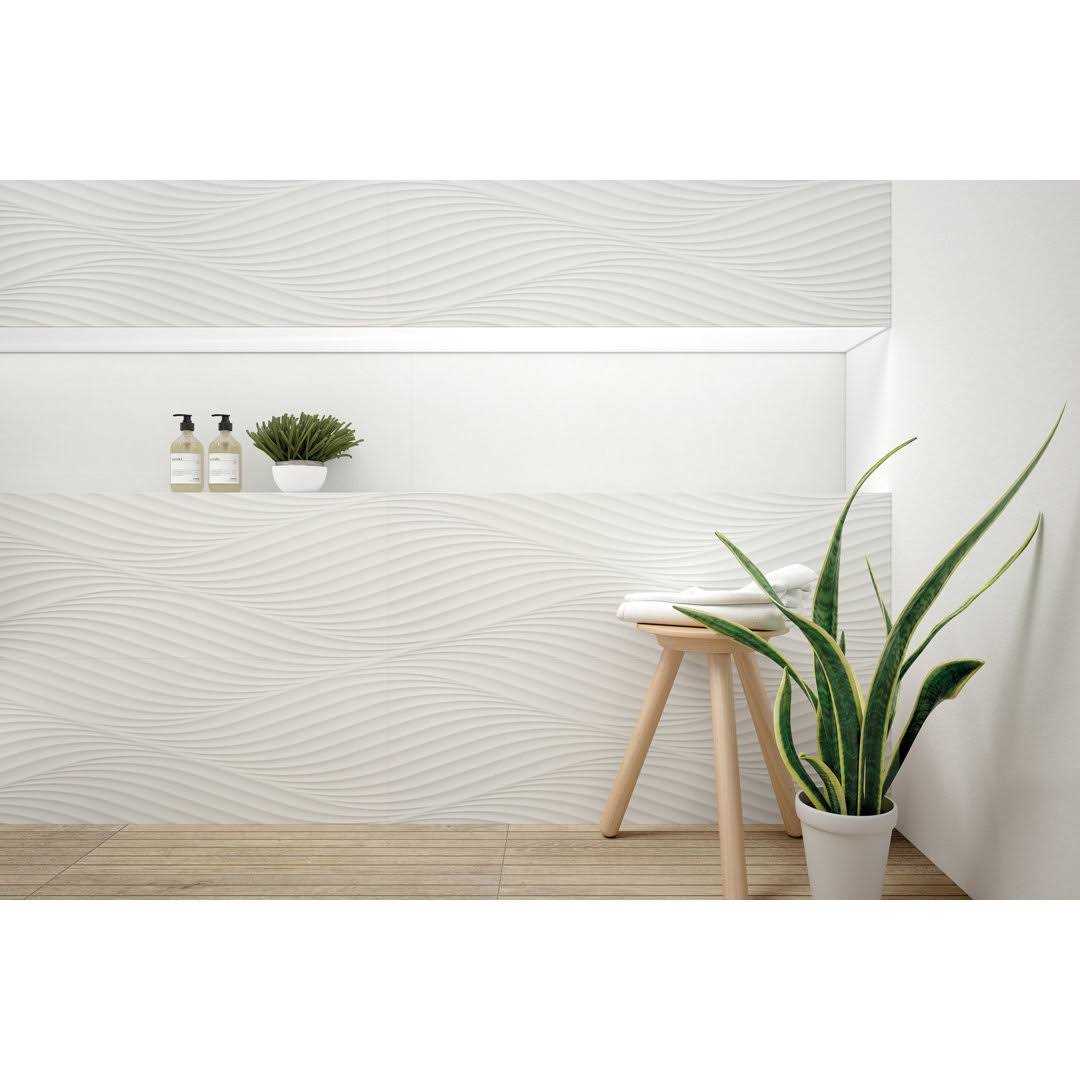 Donna 13 x 40 Matte Wave Ceramic Tile Bedrosians - Inhomebuy