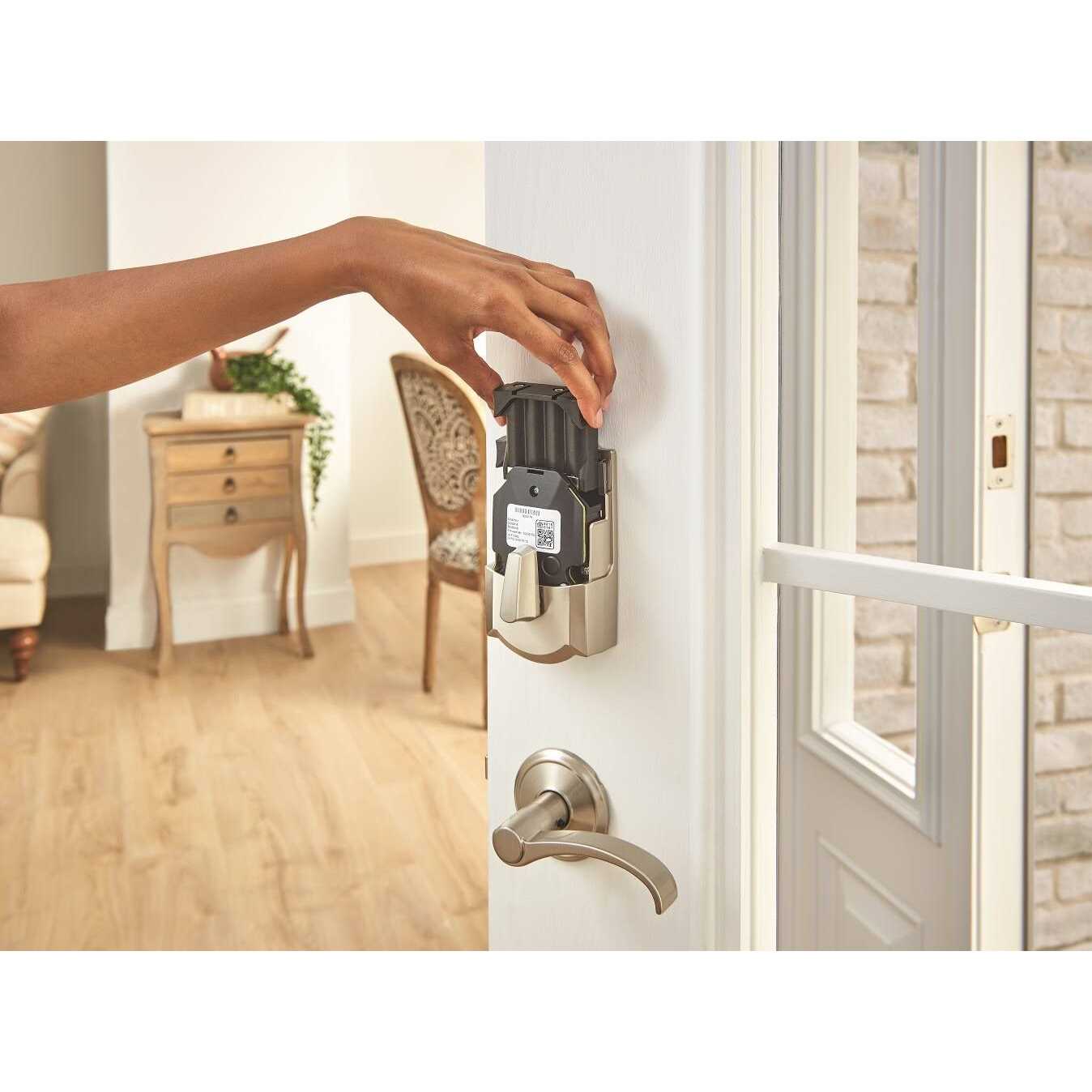 Schlage Encode Smart Wifi Deadbolt with Satin Nickel Century Trim - Inhomebuy