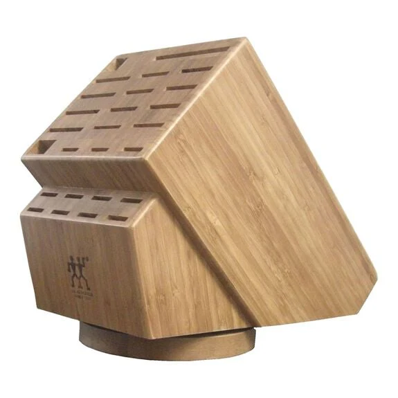 ZWILLING 26 Slot Swivel Knife Block in Bamboo, Storage Series - Inhomebuy