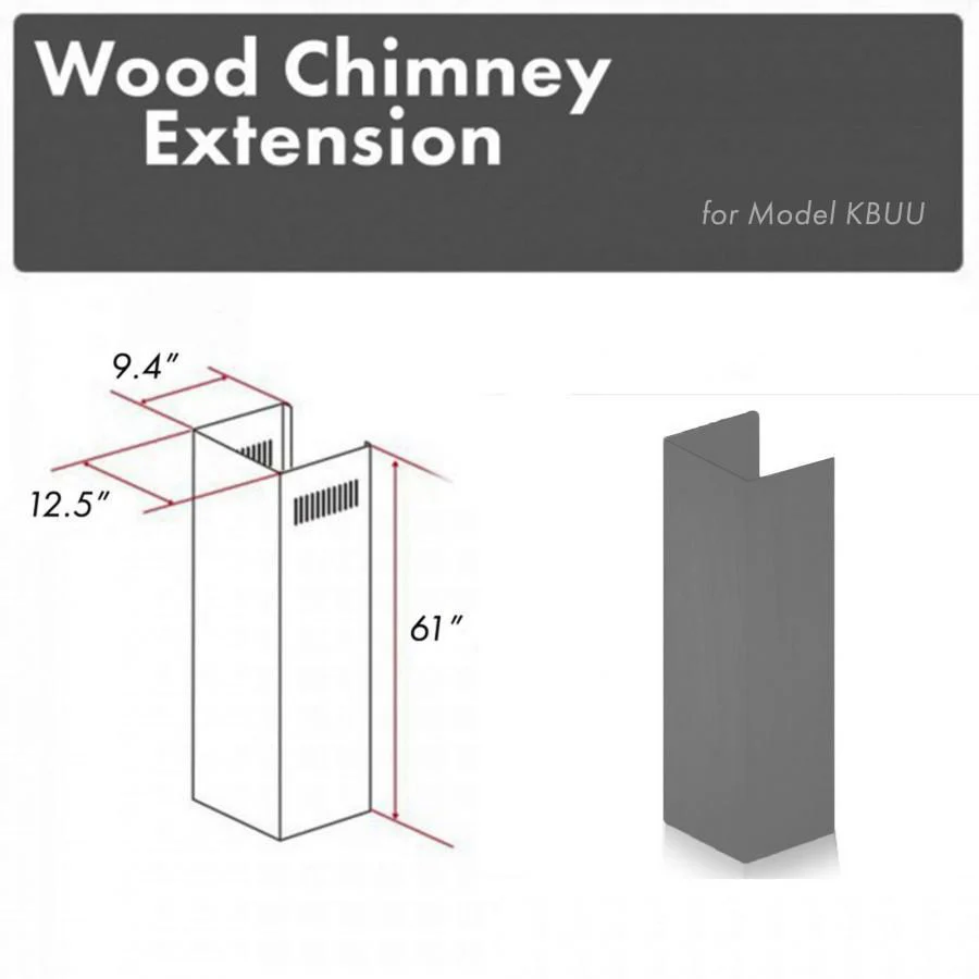 ZLINE 61 in. Wooden Chimney Extension for Ceilings up to 12.5 ft, KBUU-E - Inhomebuy