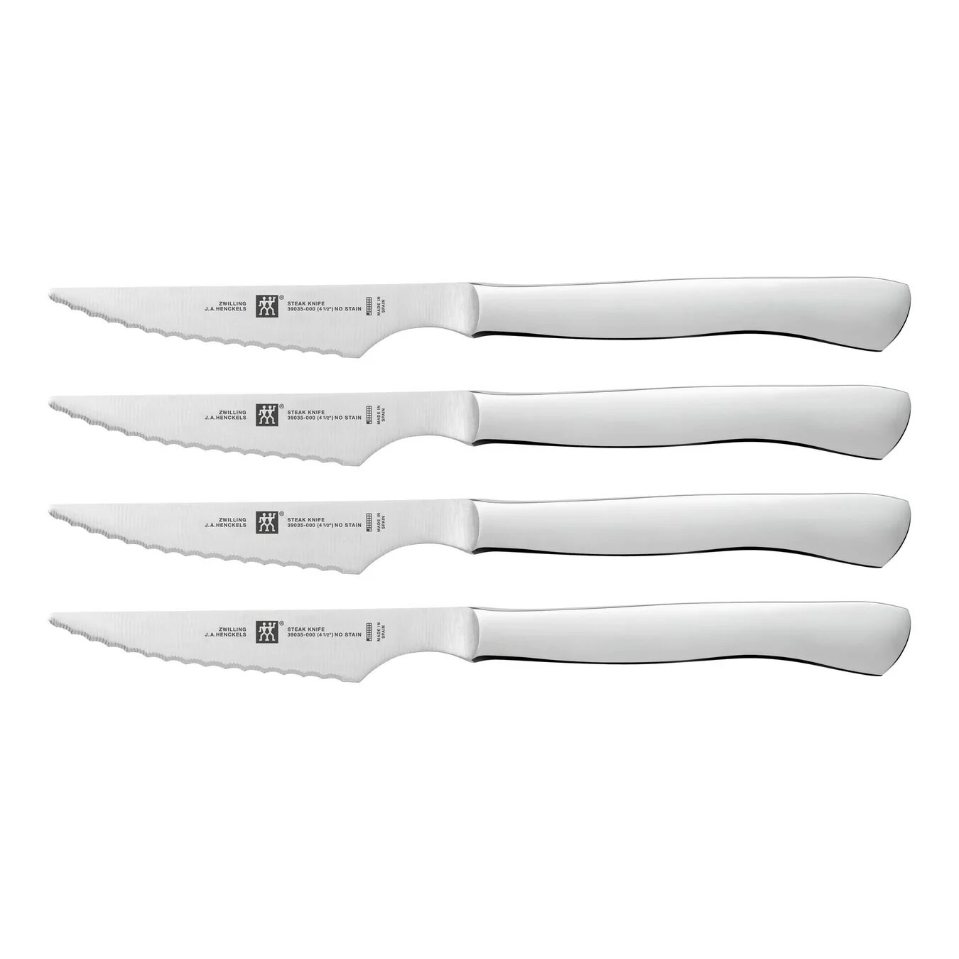 ZWILLING 4pc Stainless Steel Serrated Steak Knife Set - Inhomebuy