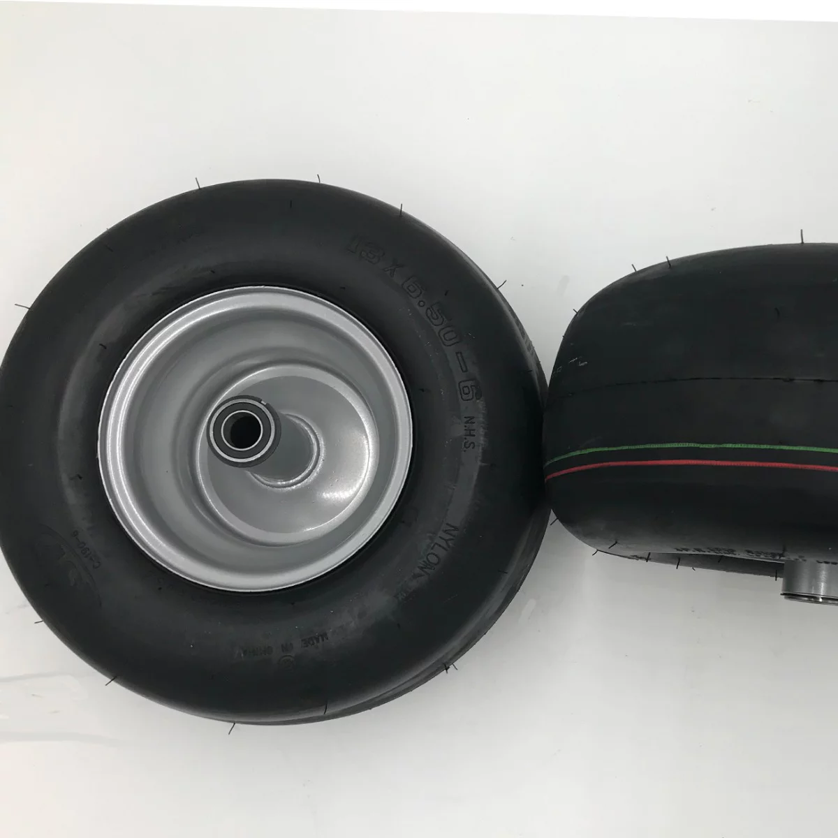 Set of 2 - 13x6.50-6 Smooth Silver Wheel - Compatible with Hustler Part 604717 - Inhomebuy