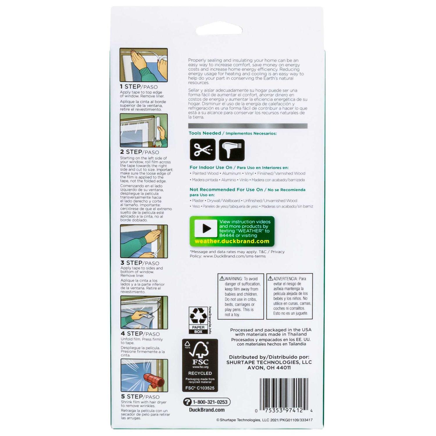 Duck Brand Rolled Window Insulation Kit - Inhomebuy