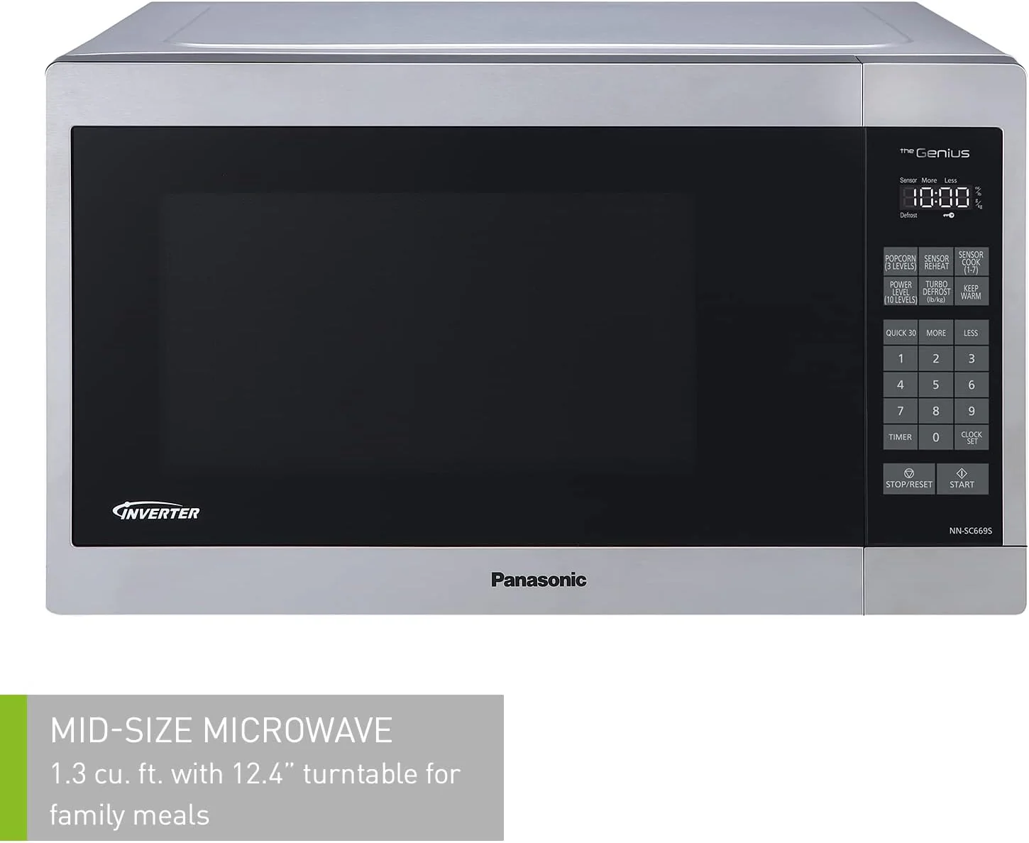 Panasonic Microwave Oven: 1.3 cu.ft, 1200W, Genius sensor, stainless steel | NN-SC669S - Inhomebuy