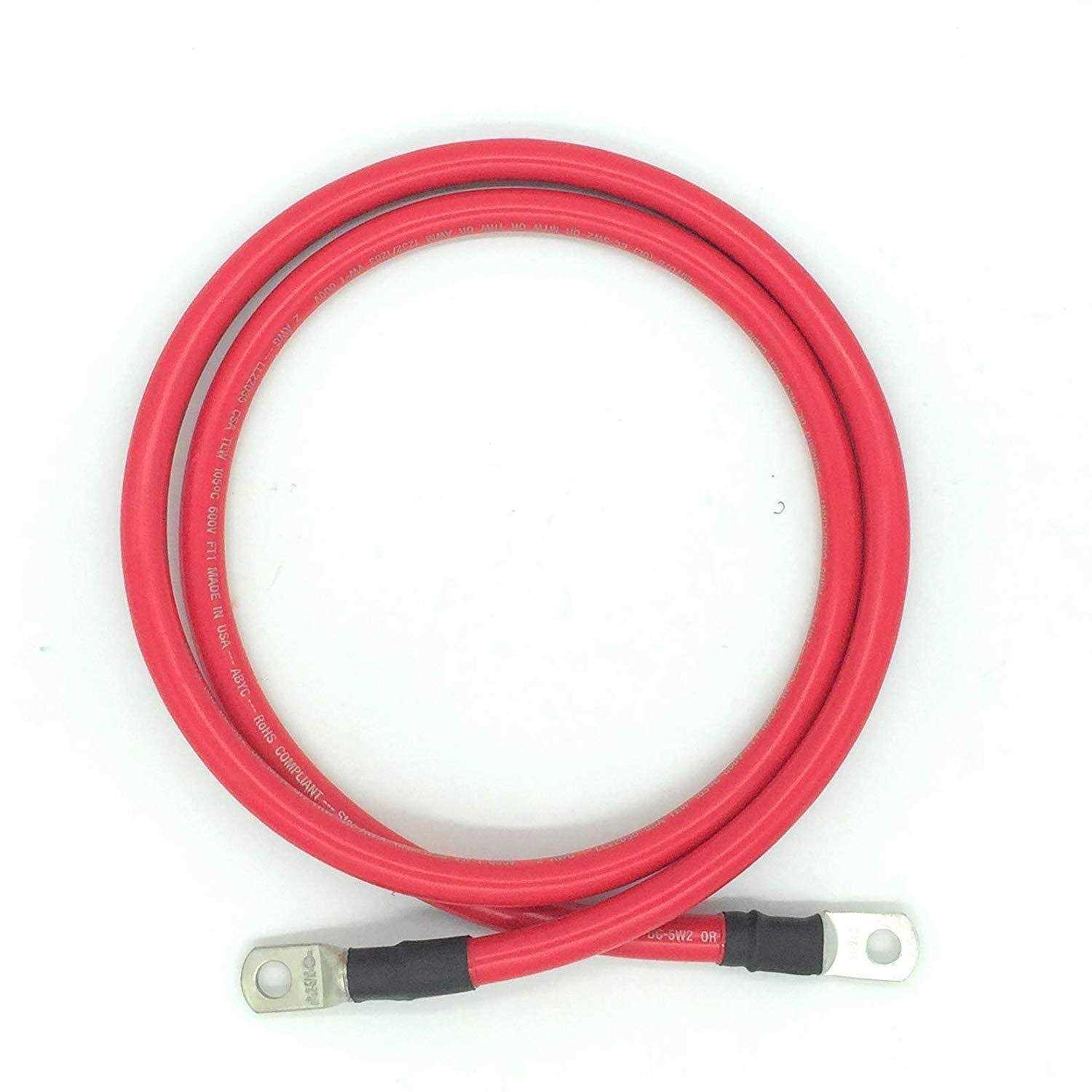 End Game 2 Awg Gauge Marine Grade Battery Cables Fully Assembled With Heavy Duty Tinned Lugs - Inhomebuy