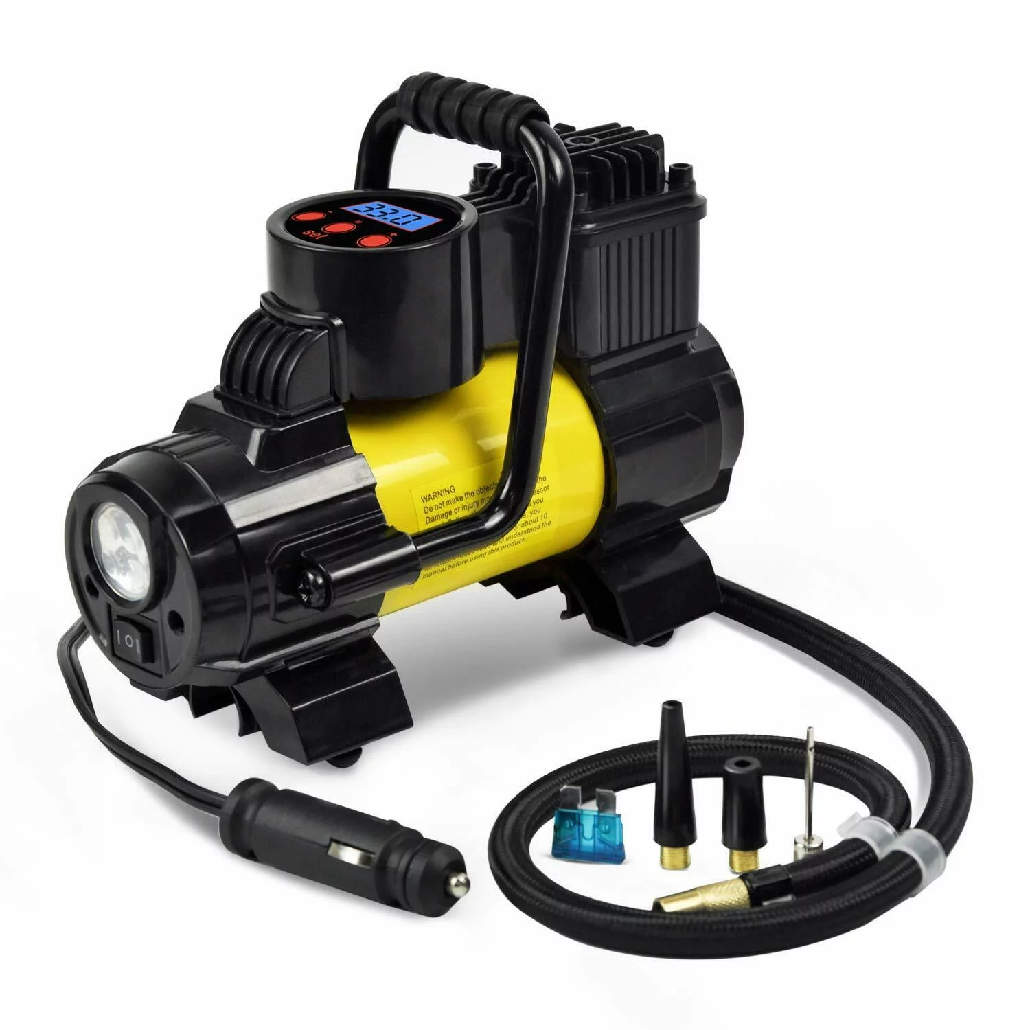 5 Heavy Duty Portable 12V 1 Car Tire Inflator Pump Air Compressor 140W 150 PSI, Gold - Inhomebuy