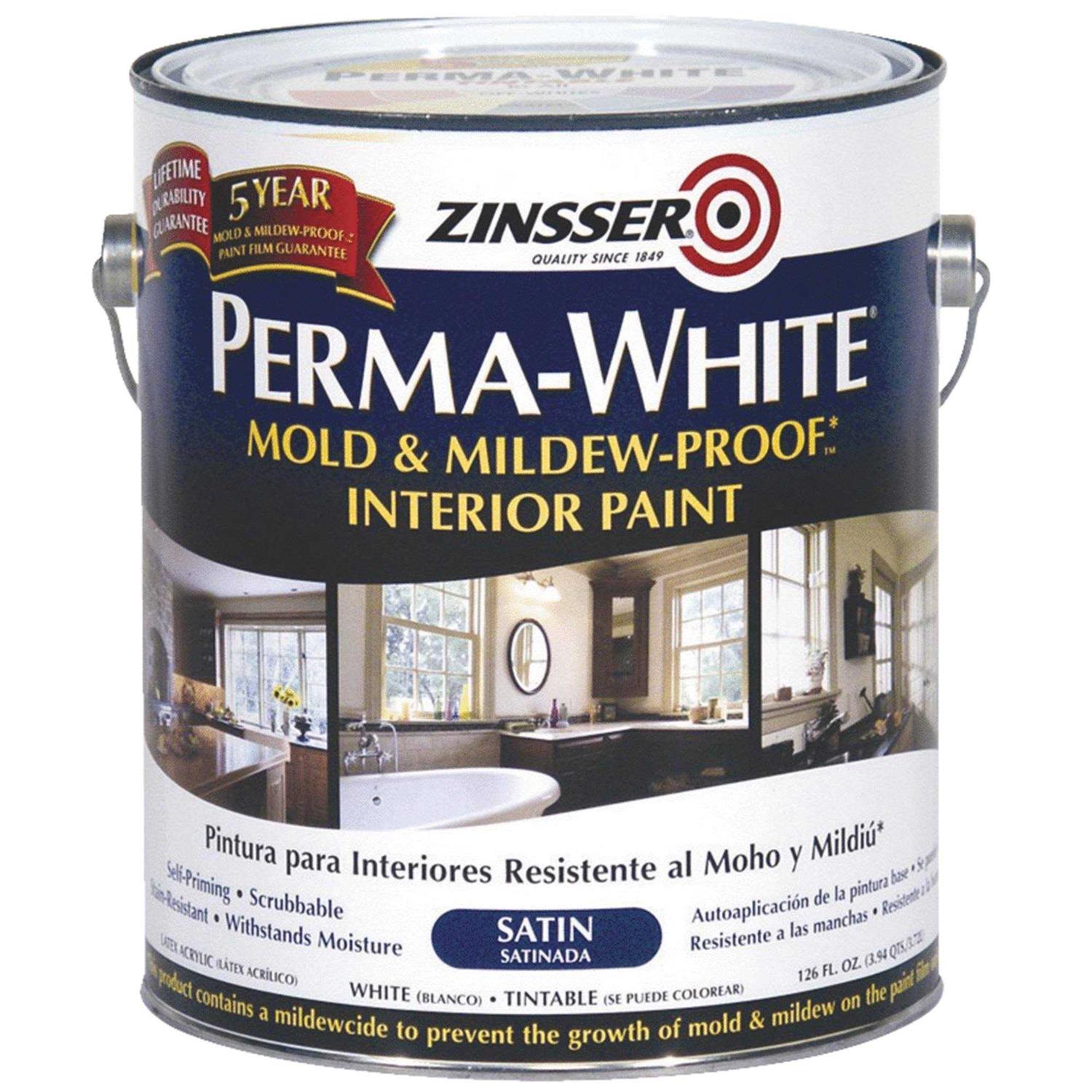 Zinsser Perma Mold Mildew-Proof White Interior Paint - Inhomebuy