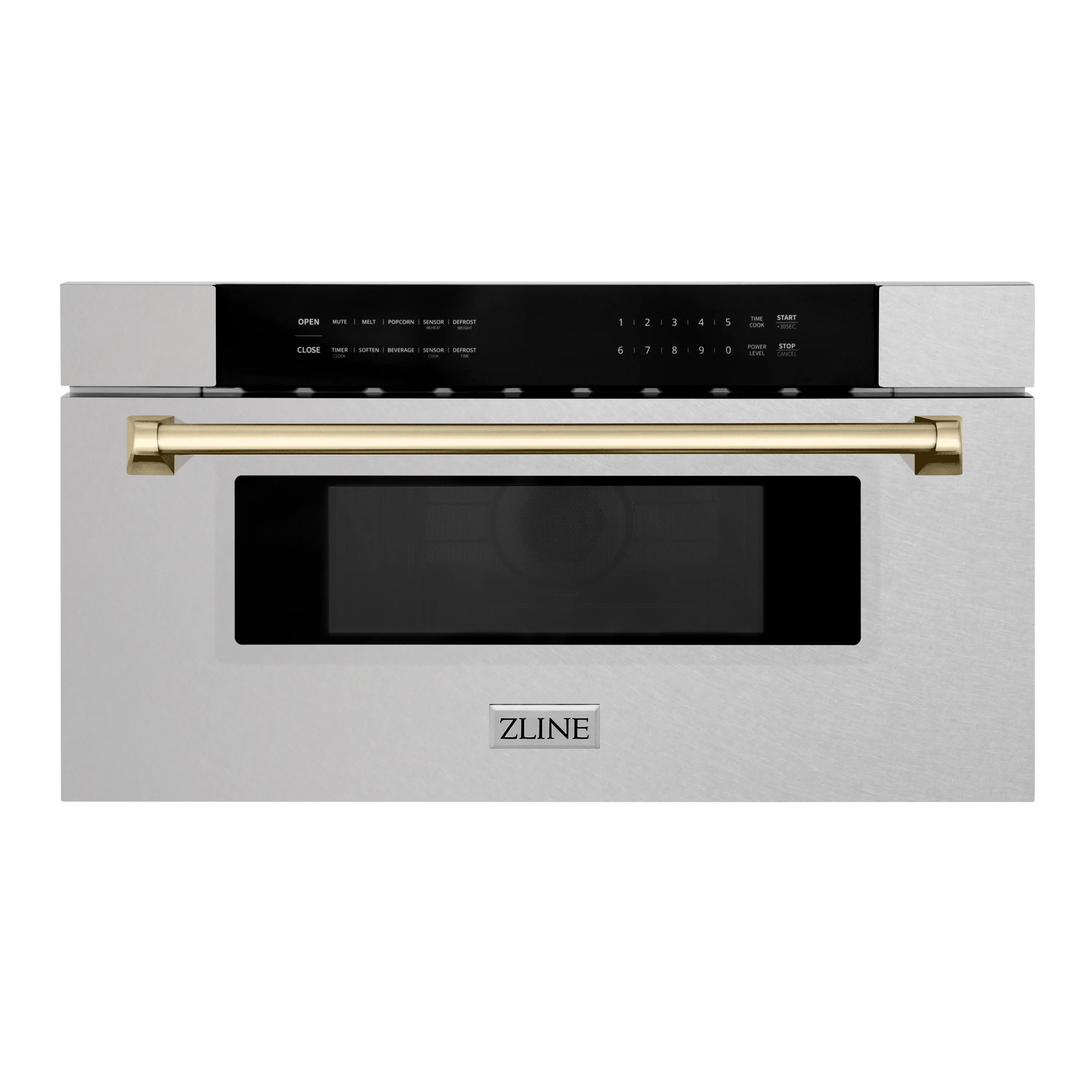 ZLINE Autograph 30 In. 1.2 cu. ft. Built-In Microwave Drawer In Fingerprint Resistant Stainless Steel With Gold Accents, MWDZ-30-SS-G - Inhomebuy