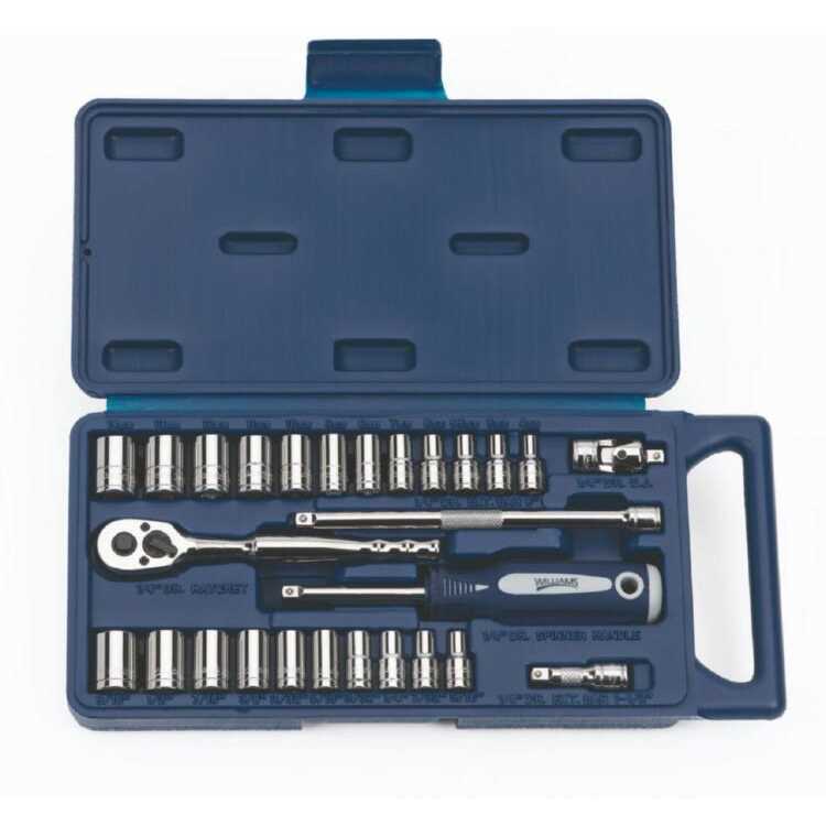 Williams 50672A, 27 Piece 1/4 Drive Socket and Drive Tool Set - Inhomebuy