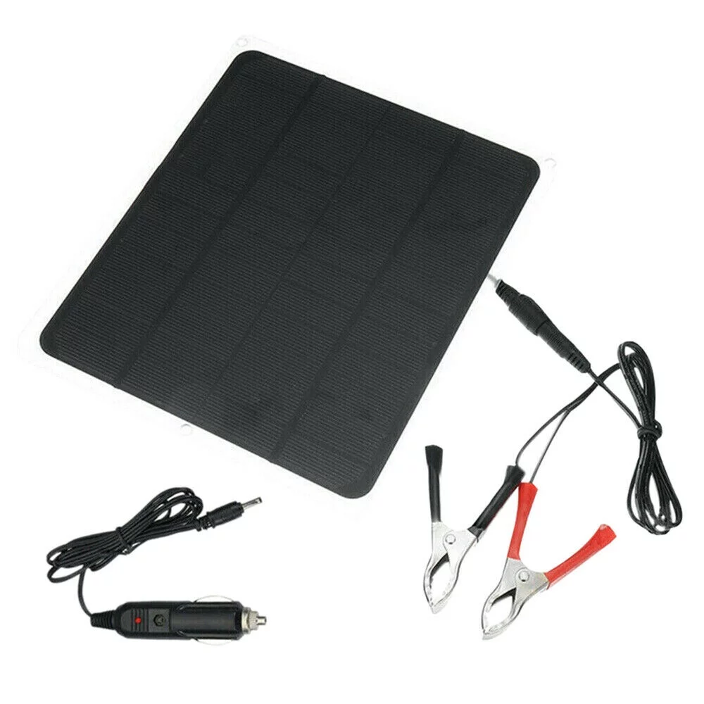 20W Solar Panel 12V Trickle Charge Battery Charger Maintainer Marine RV Car T-IT - Inhomebuy