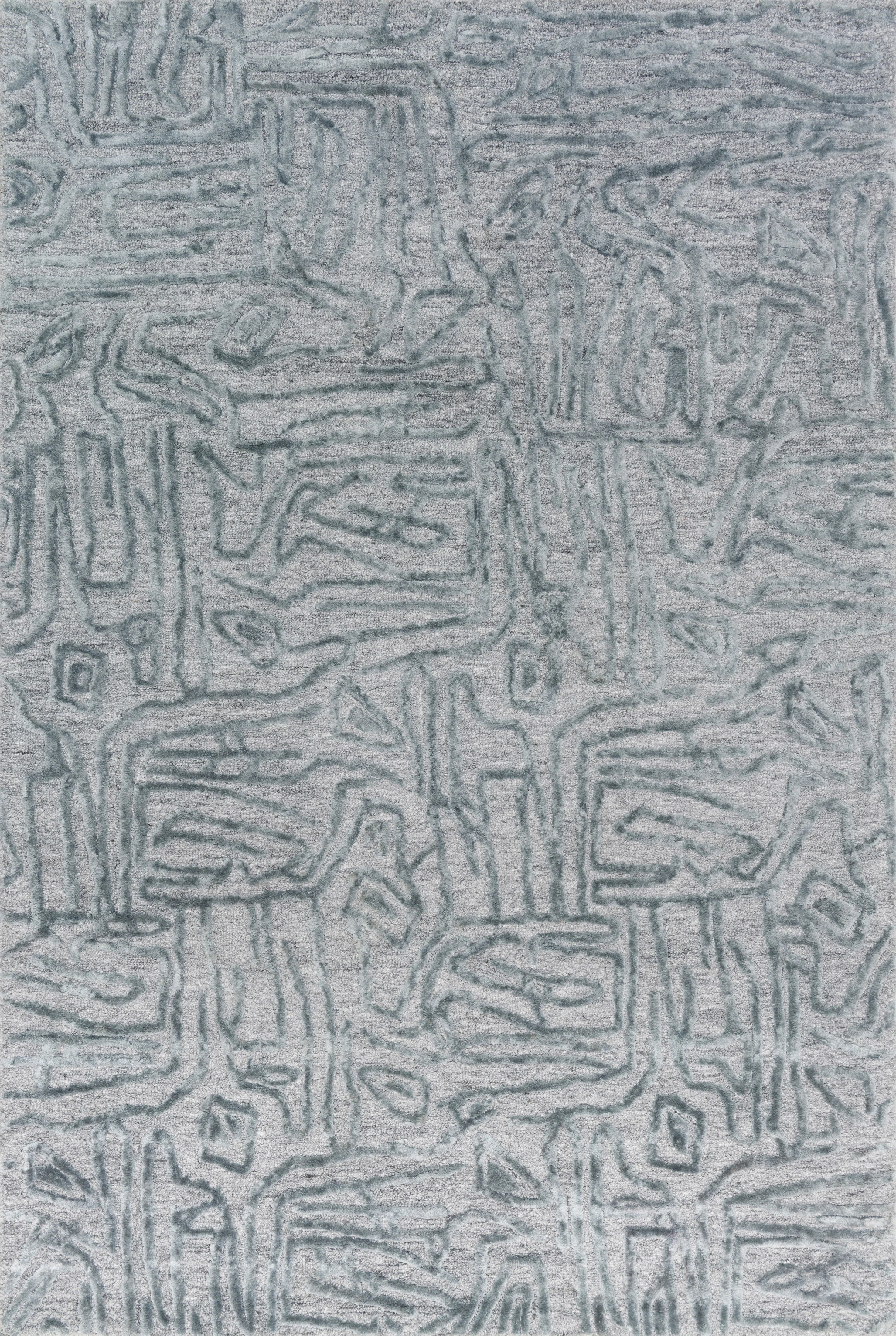 Loloi Rugs Juneau Collection Rug in Lt. Blue, Lt. Blue - 5' x 7'6