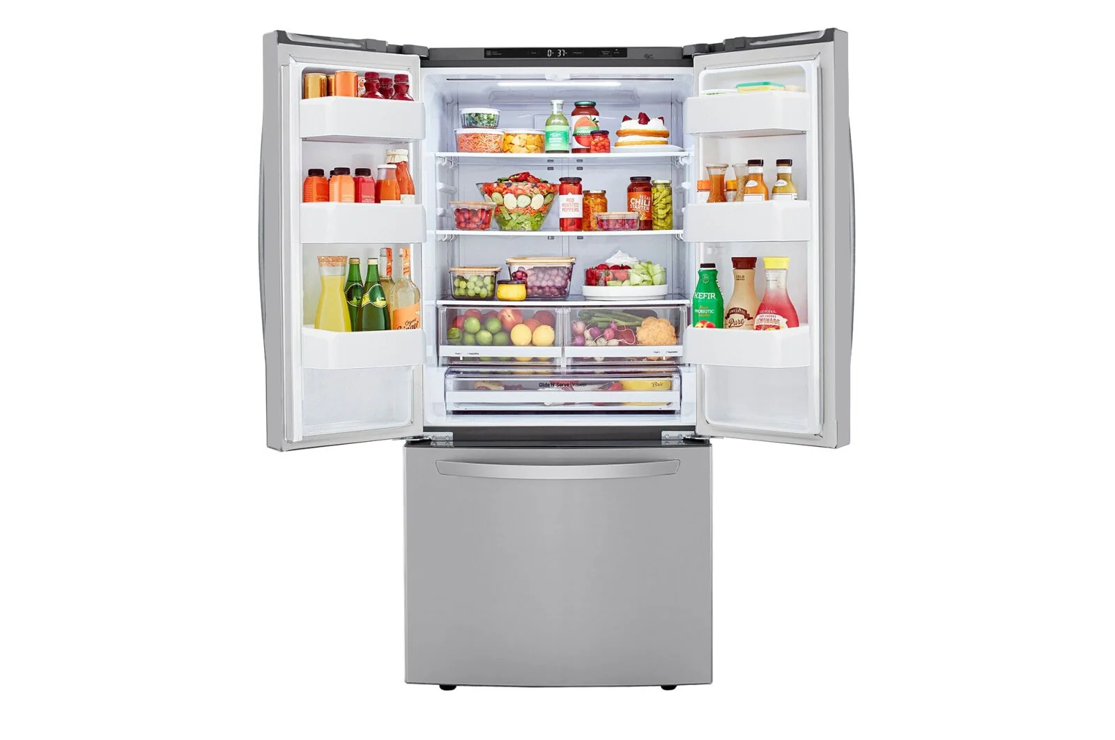 LG 33 IN. 25 CU. FT. STAINLESS STEEL LOOK FRENCH DOOR REFRIGERATOR WITH SMART DIAGNOSIS - LRFNS2503V - Inhomebuy