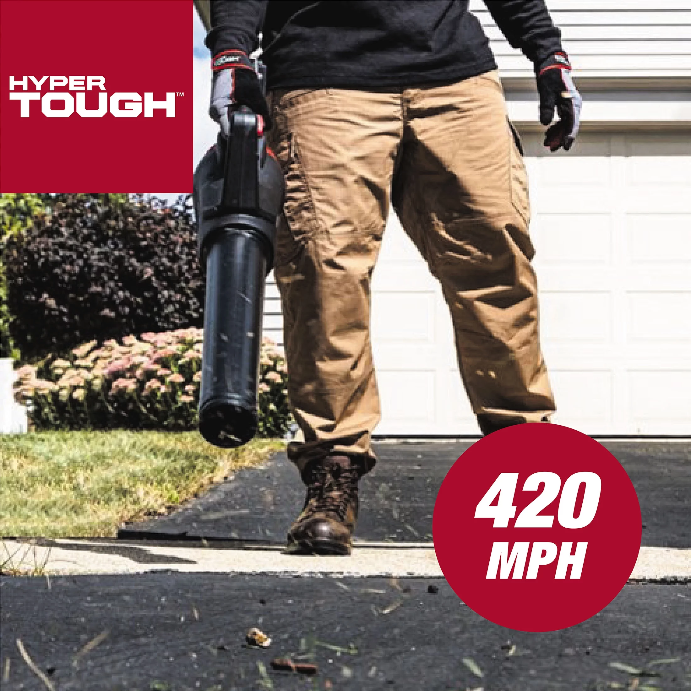 Hyper Tough 20V Max 110 mph 420 Cfm 4.0Ah Brushless Handheld Battery Blower, HT22-401-03-01 - Inhomebuy