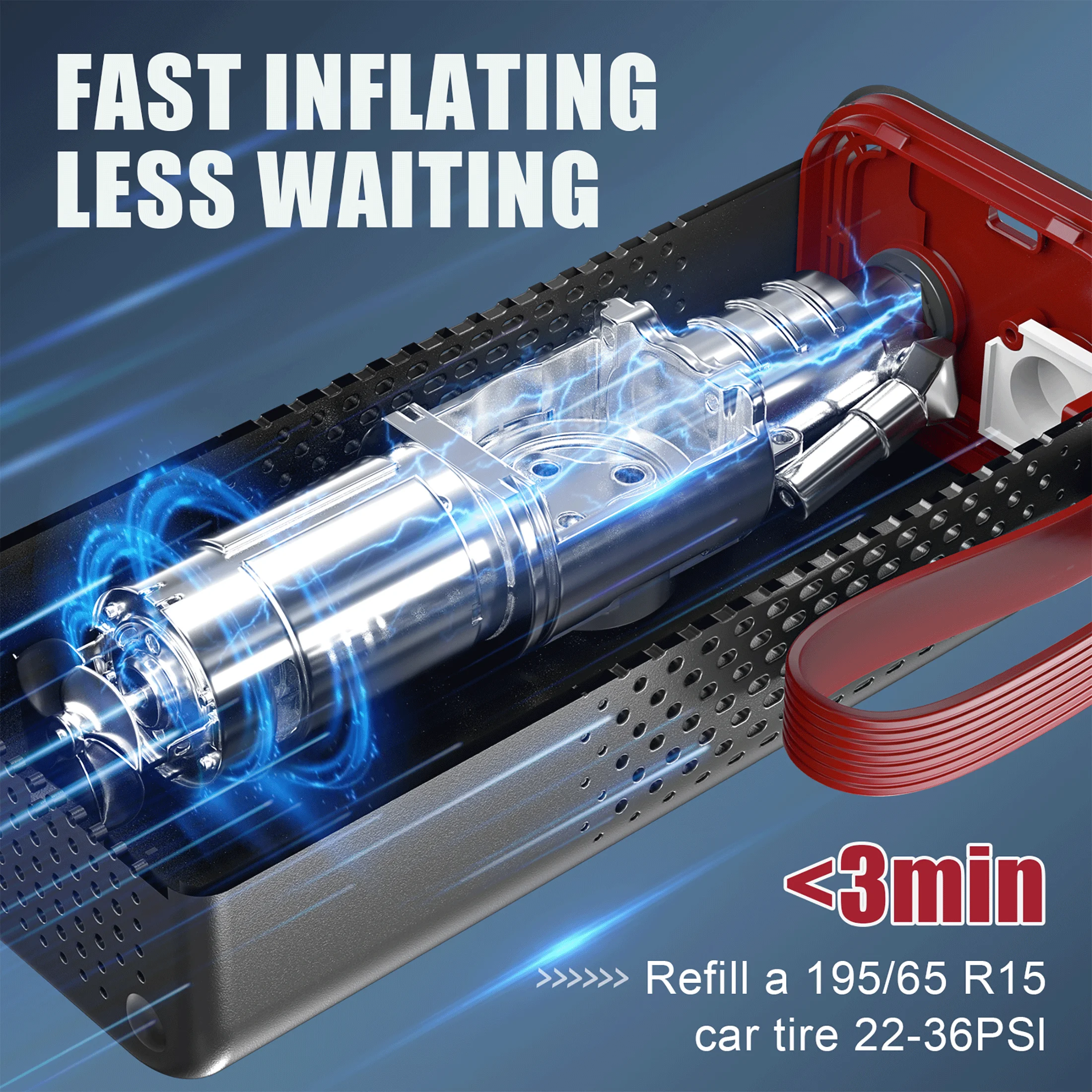 CarLuck Cordless Tire Inflator Portable Air Compressor, 6000mAh 150PSI Air Pump with Auto-Shutoff & LED for Cars, Motorcycles, Bicycles - Includes Storage Bag - Inhomebuy