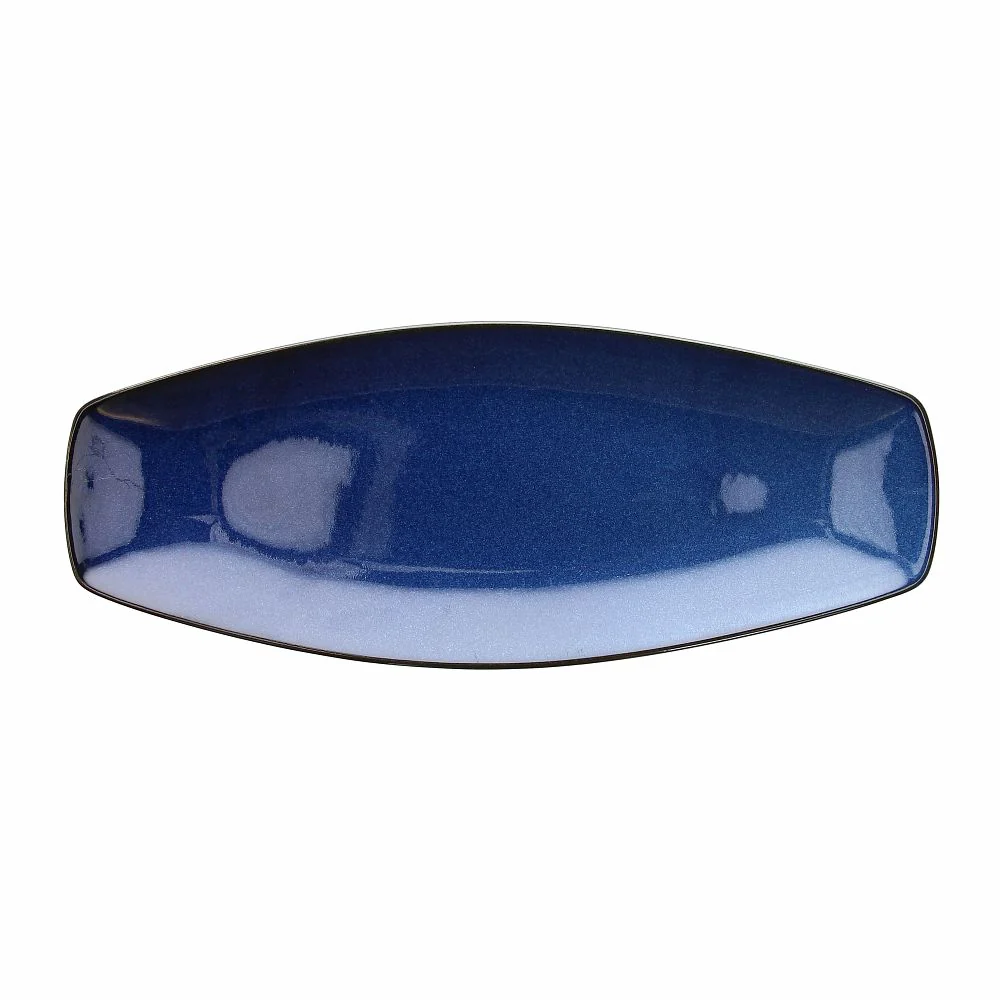 Rectangular Tray Cm 37x15 Blu Stoneware Blue - Inhomebuy