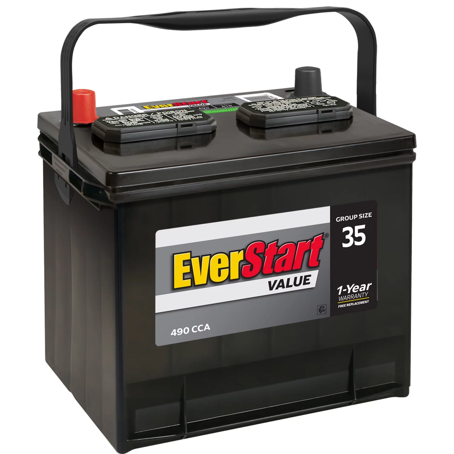 EverStart Value Lead Acid Automotive Battery, Group Size 35 12 Volt, 490 CCA - Inhomebuy