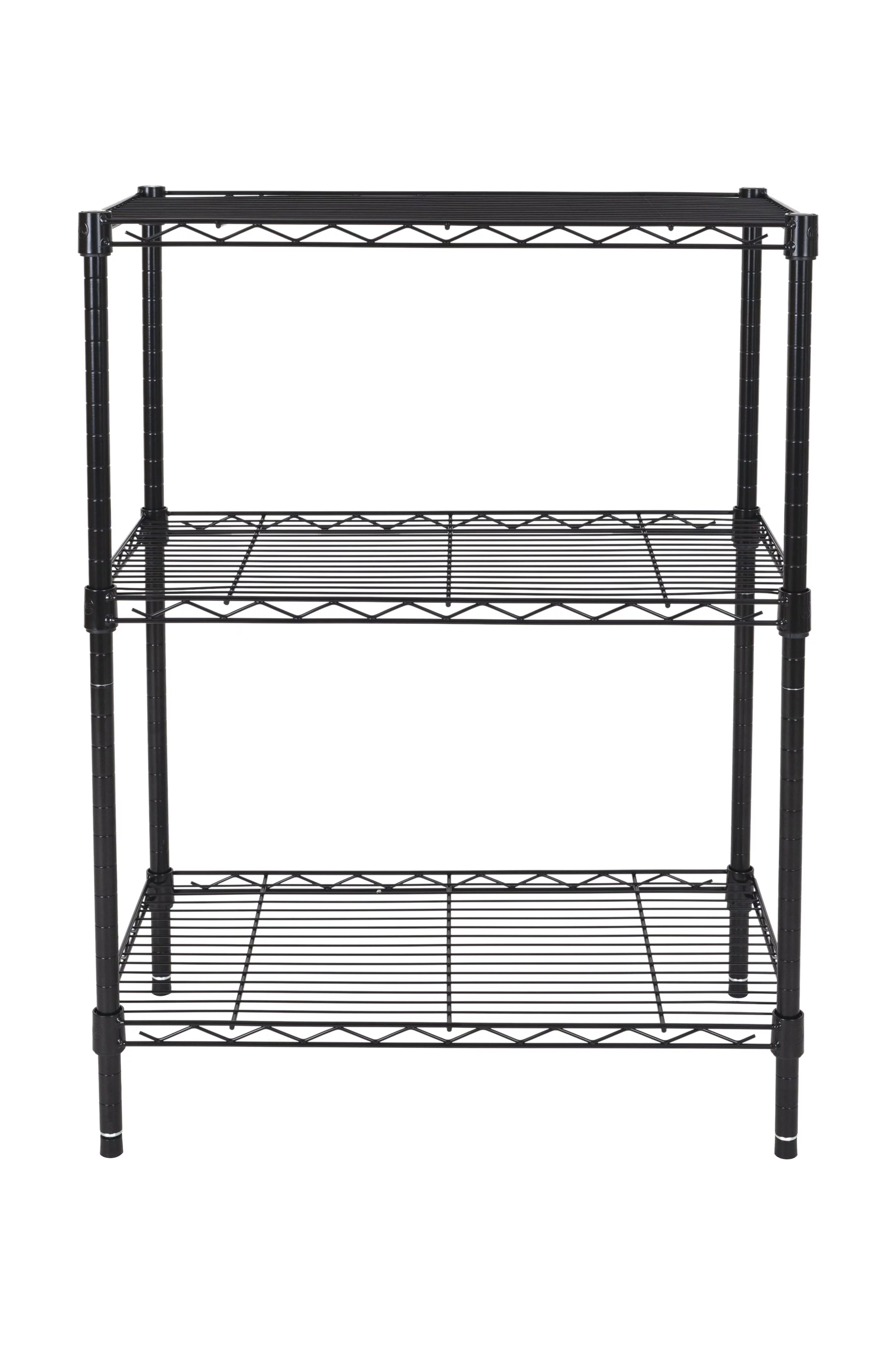 Hyper Tough 3-Tier Multipurpose Wire Shelving Rack, Black Color,750lbs Load Capacity, for Adult - Inhomebuy