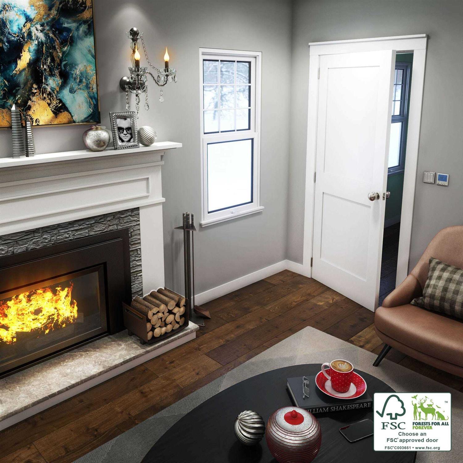 EightDoors 28-in x 80-in White 1-panel Square Frosted Glass Solid Core Primed Pine Wood Slab Door 50388014802835FRSH - Inhomebuy