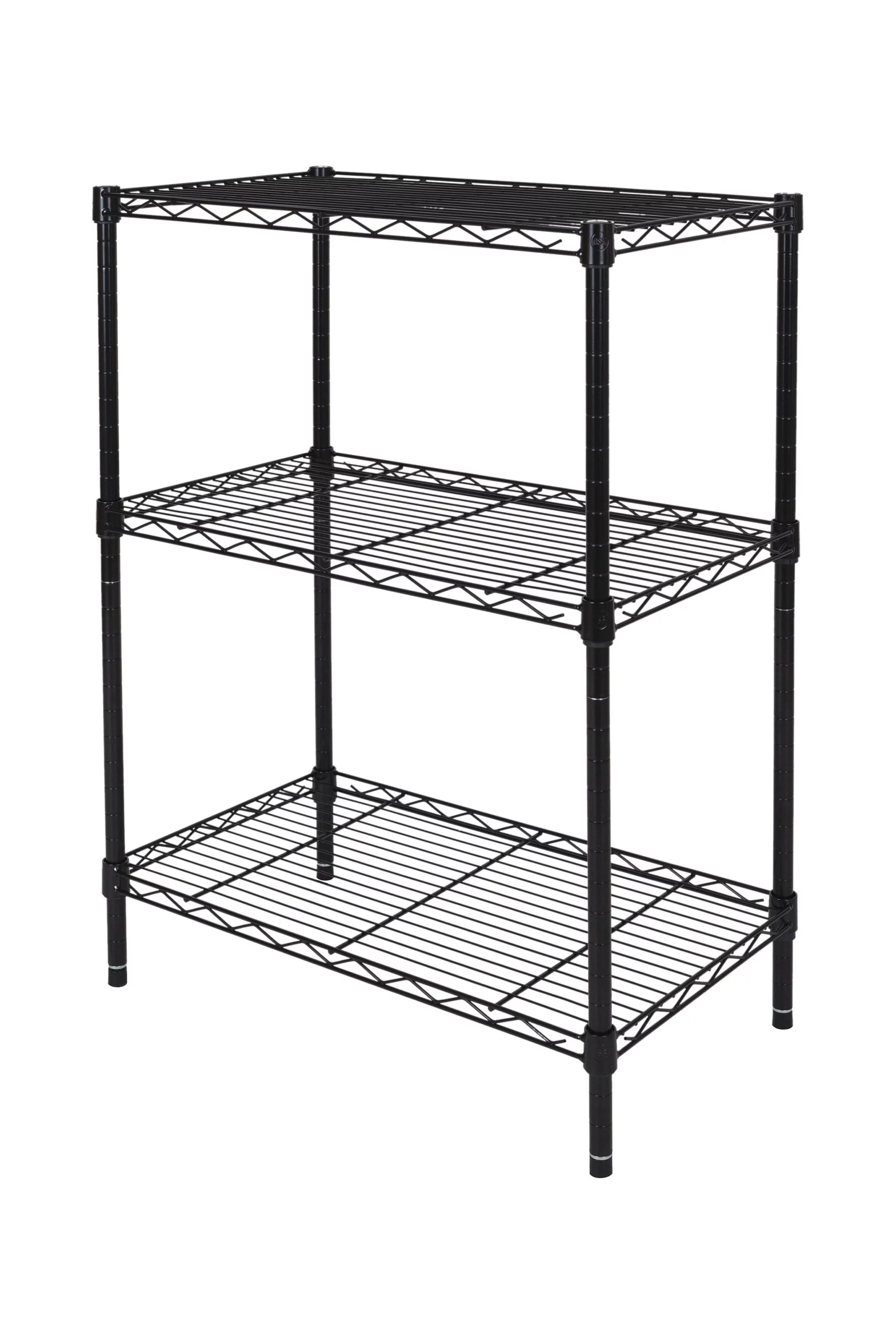 Hyper Tough 3-Tier Multipurpose Wire Shelving Rack, Black Color,750lbs Load Capacity, for Adult - Inhomebuy