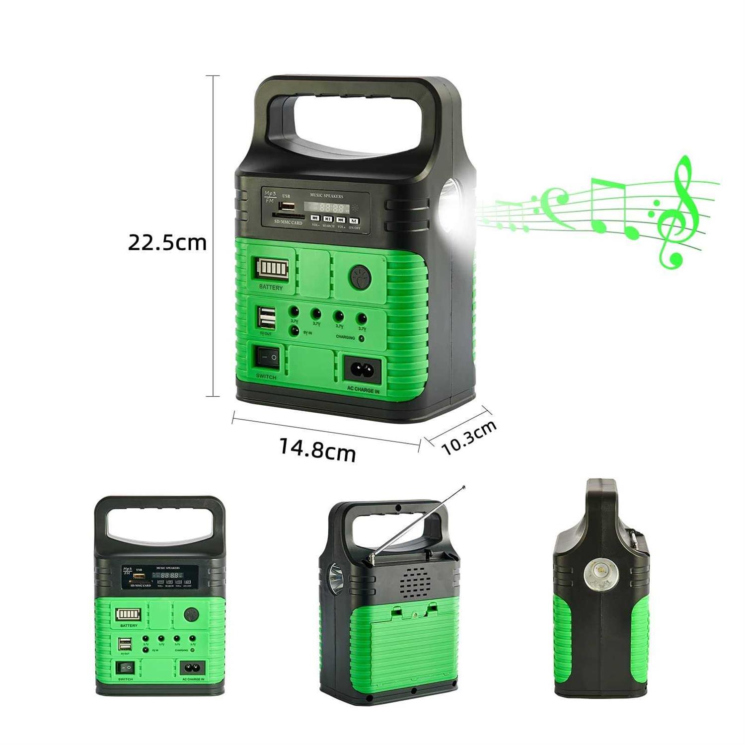 UPEOR Solar Generator Portable Power Station 8000mAh Solar Power Generator with Solar Panel,MP3&FM Radio,Bluetooth,3 Sets LED Li - Inhomebuy