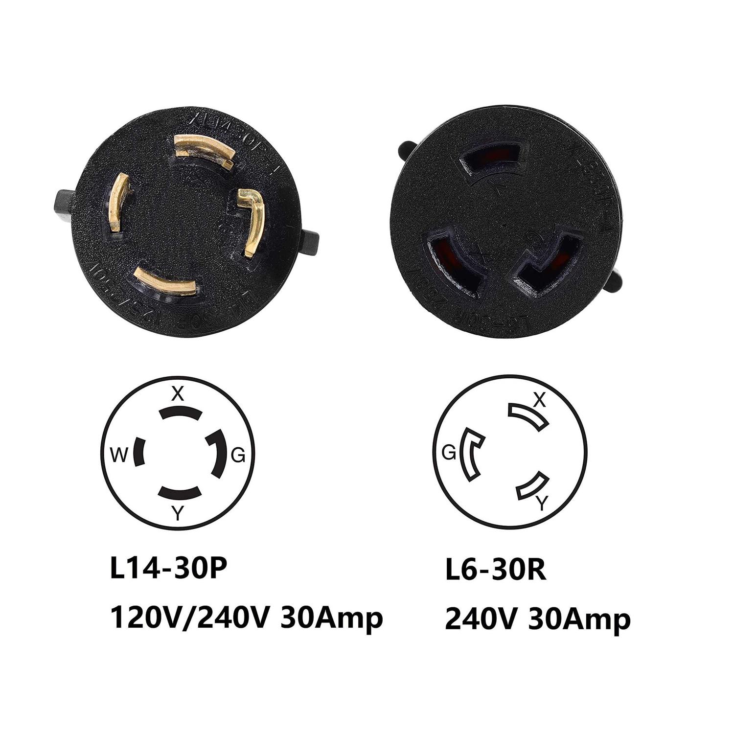 Onetak Nema 6-50P To 14-30R 240V 50 Amp 3 Male Plug To 4 Female Receptacle - Inhomebuy