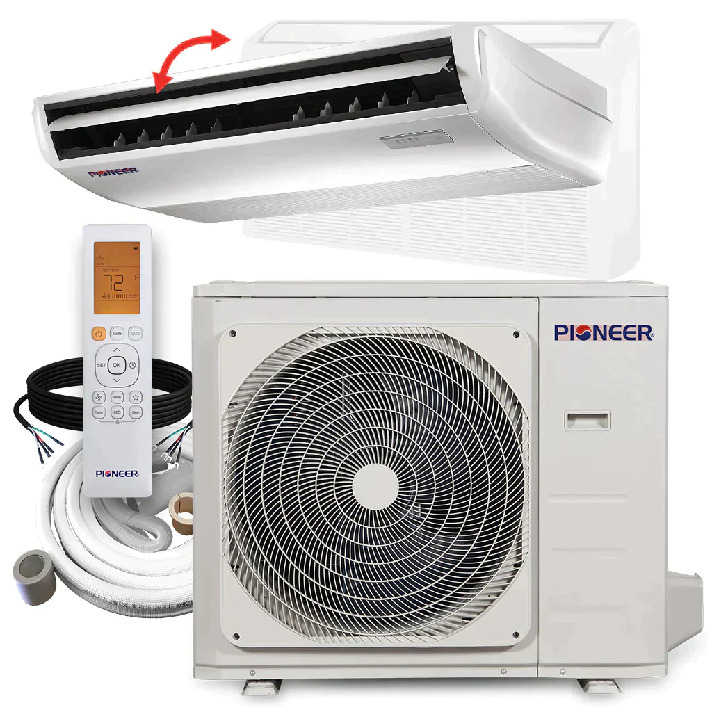 Pioneer® 36,000 BTU 17 SEER Floor/Ceiling Mini-Split Air Conditioner Heat Pump System with 50 ft. Line Sets, UYB036GMFILCBD-50 - Inhomebuy