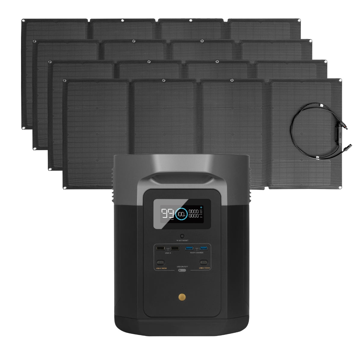 EcoFlow Package - DELTA Max 1600 Portable Power Station (1612Wh) and 4 x Portable Solar Panel (160W) - Inhomebuy