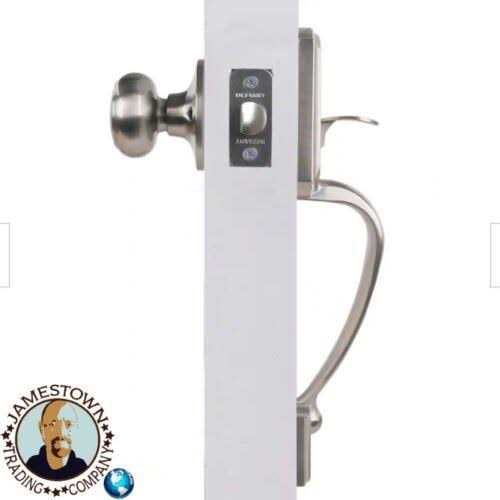 Defiant Castle Matte Black Door Handleset with Hartford Knob - Inhomebuy