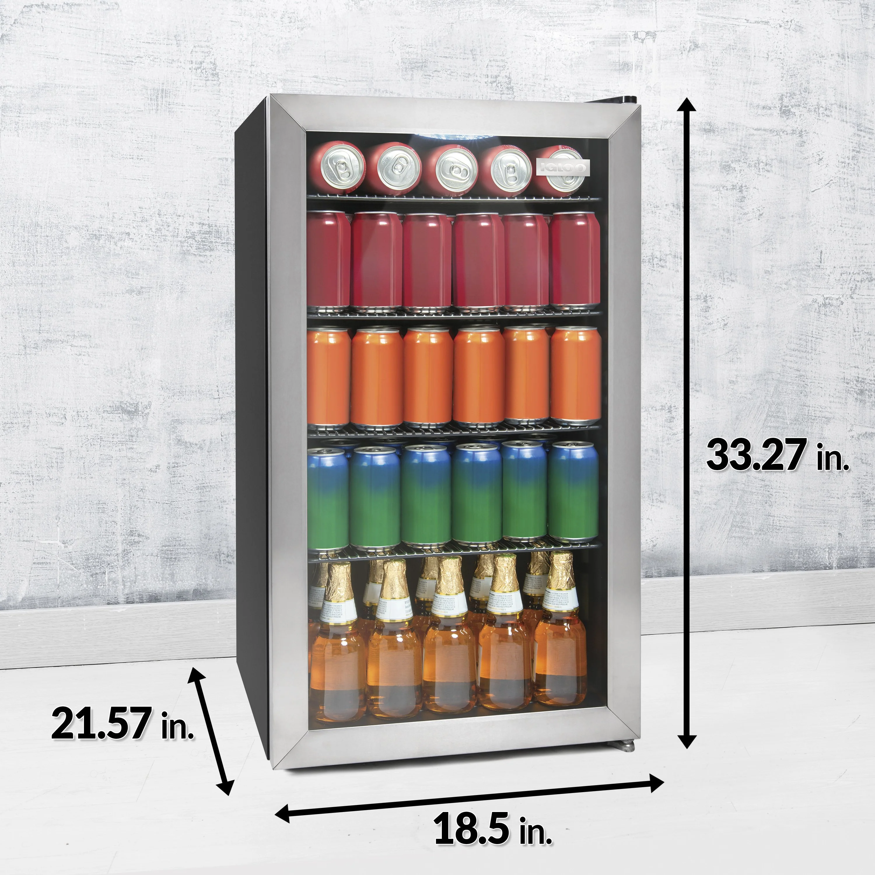 Igloo® 3.5 Cu. Ft. 135 Can Stainless Steel Beverage Cooler - Inhomebuy