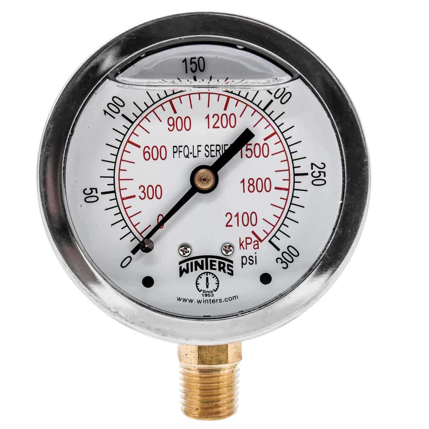 Winters PFQ800 Ss Liquid Filled Pressure Gauge - Inhomebuy