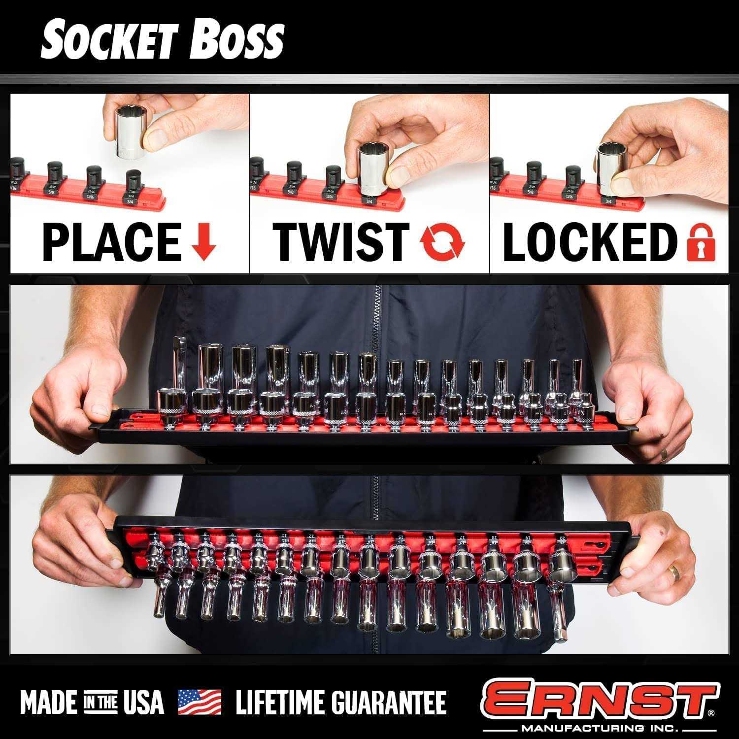 Ernst Socket Boss 2 Rail Socket Tray - Inhomebuy