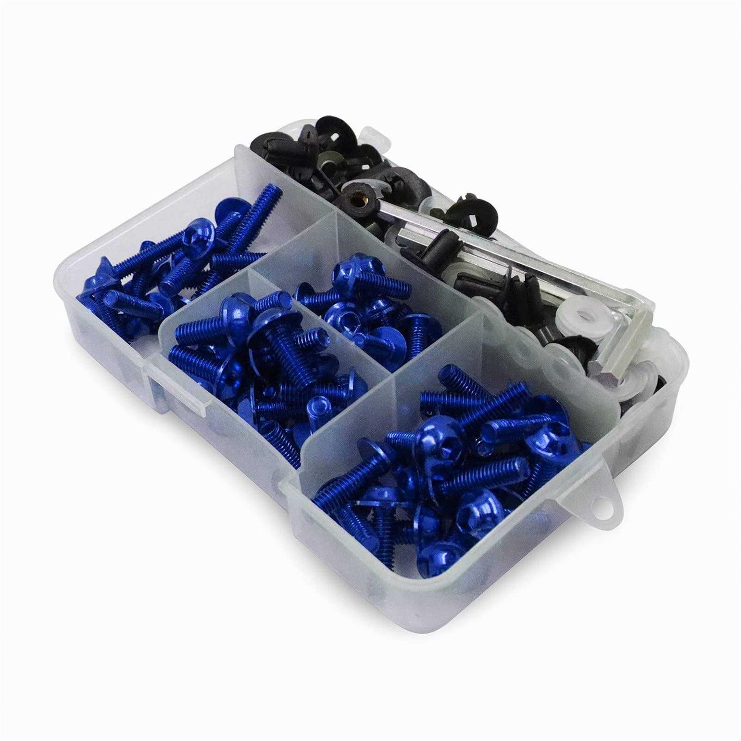 Worldmotop Fairing Bolt Kit Screws Fasteners Universal Compatible with Yamaha Honda Kawasaki Suzuki BMW,Fairing Bolt Kits Metric Bolts and Nuts Kit - Inhomebuy