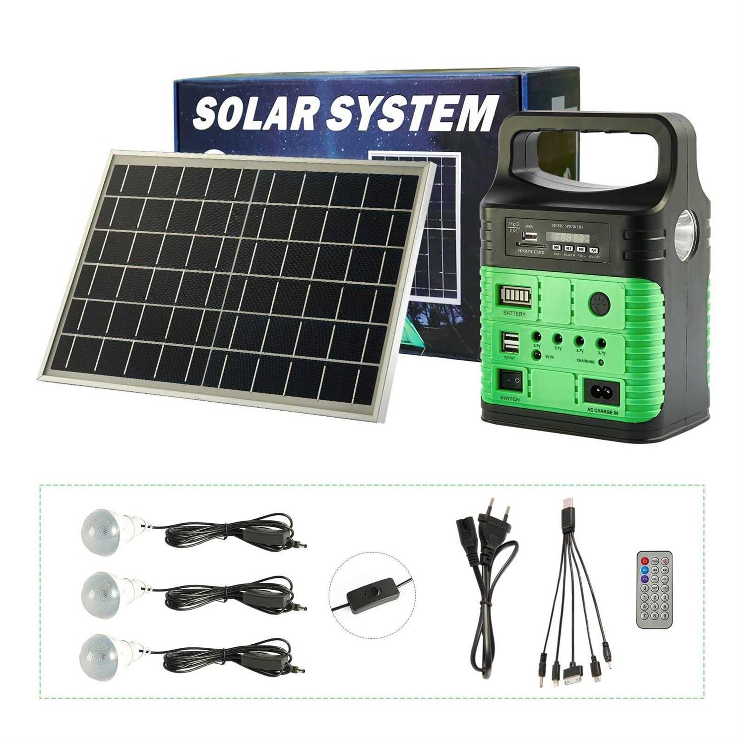 UPEOR Solar Generator Portable Power Station 8000mAh Solar Power Generator with Solar Panel,MP3&FM Radio,Bluetooth,3 Sets LED Li - Inhomebuy